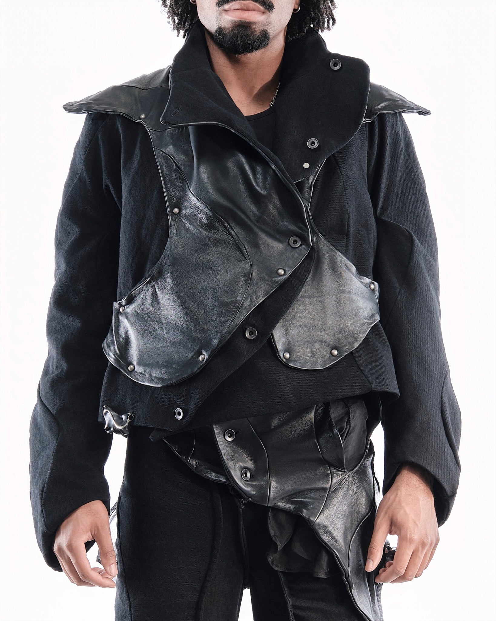 BLACK LEATHER CERITH SET MENS