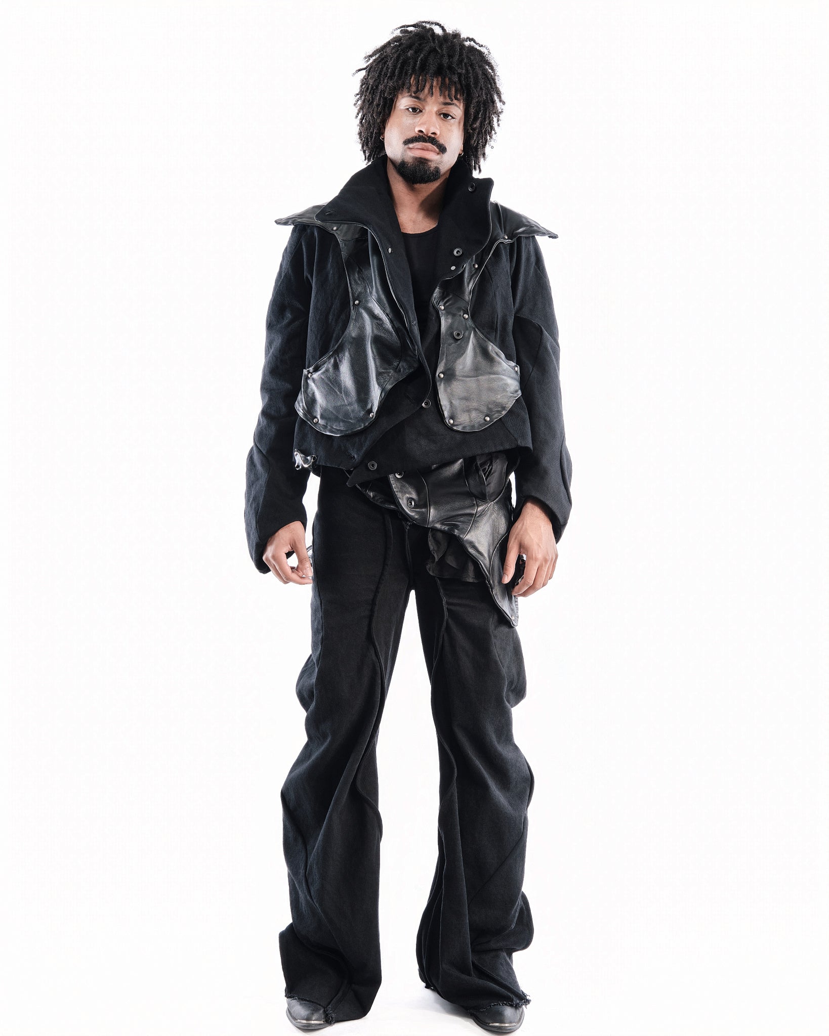 BLACK LEATHER CERITH SET MENS