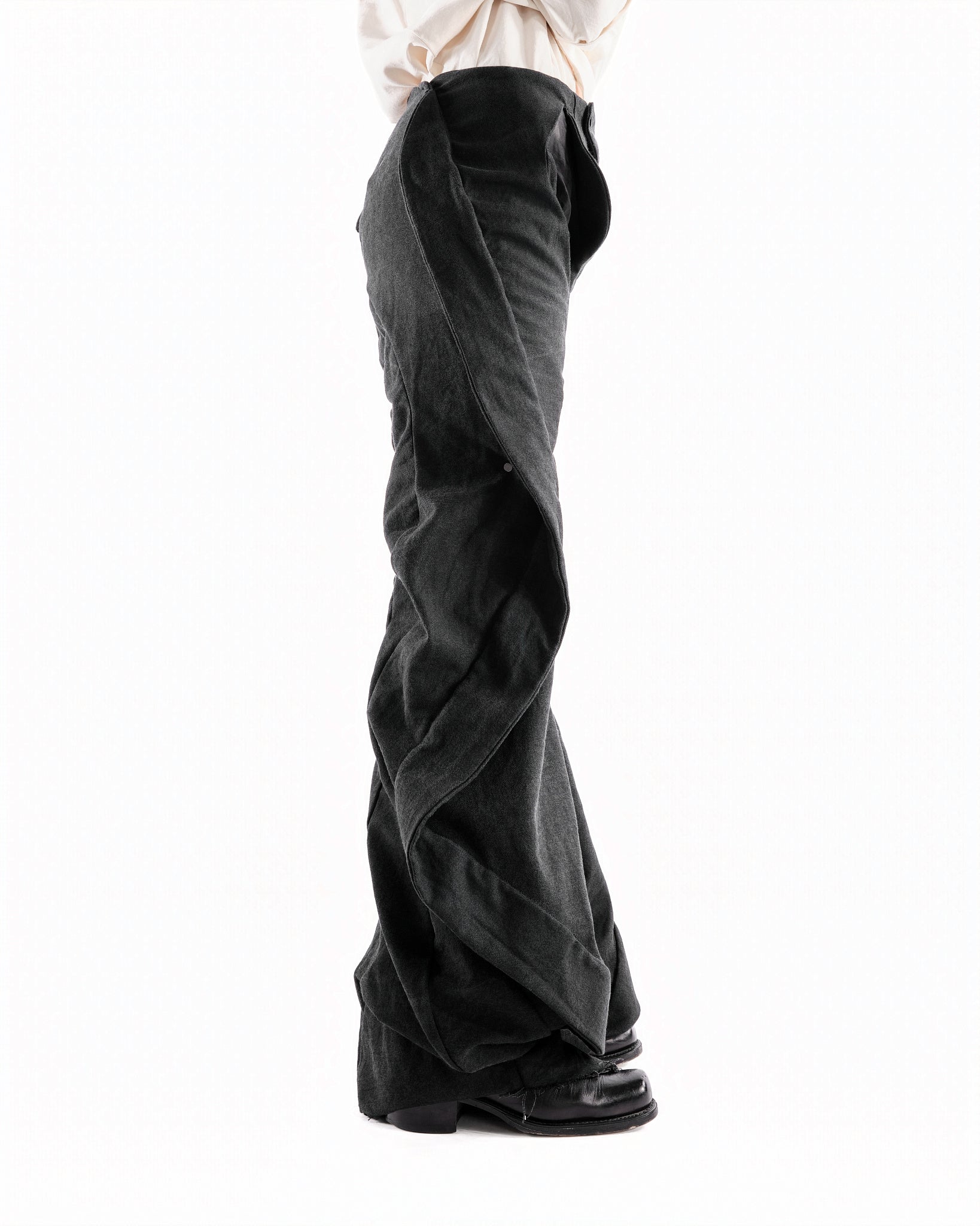 BLACK LEATHER CERITH JEANS WOMENS