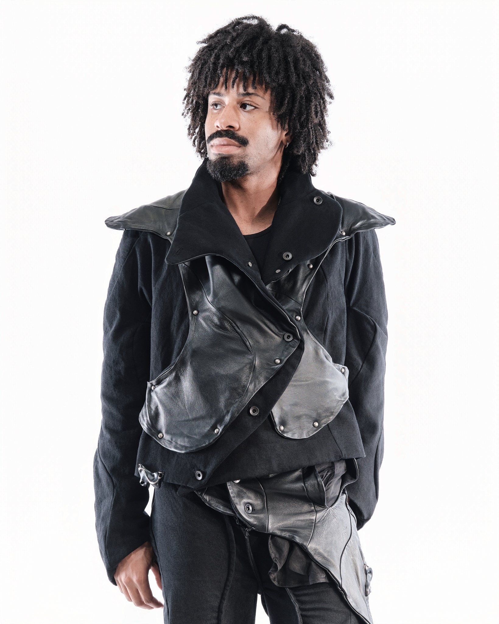 BLACK LEATHER CERITH SET MENS