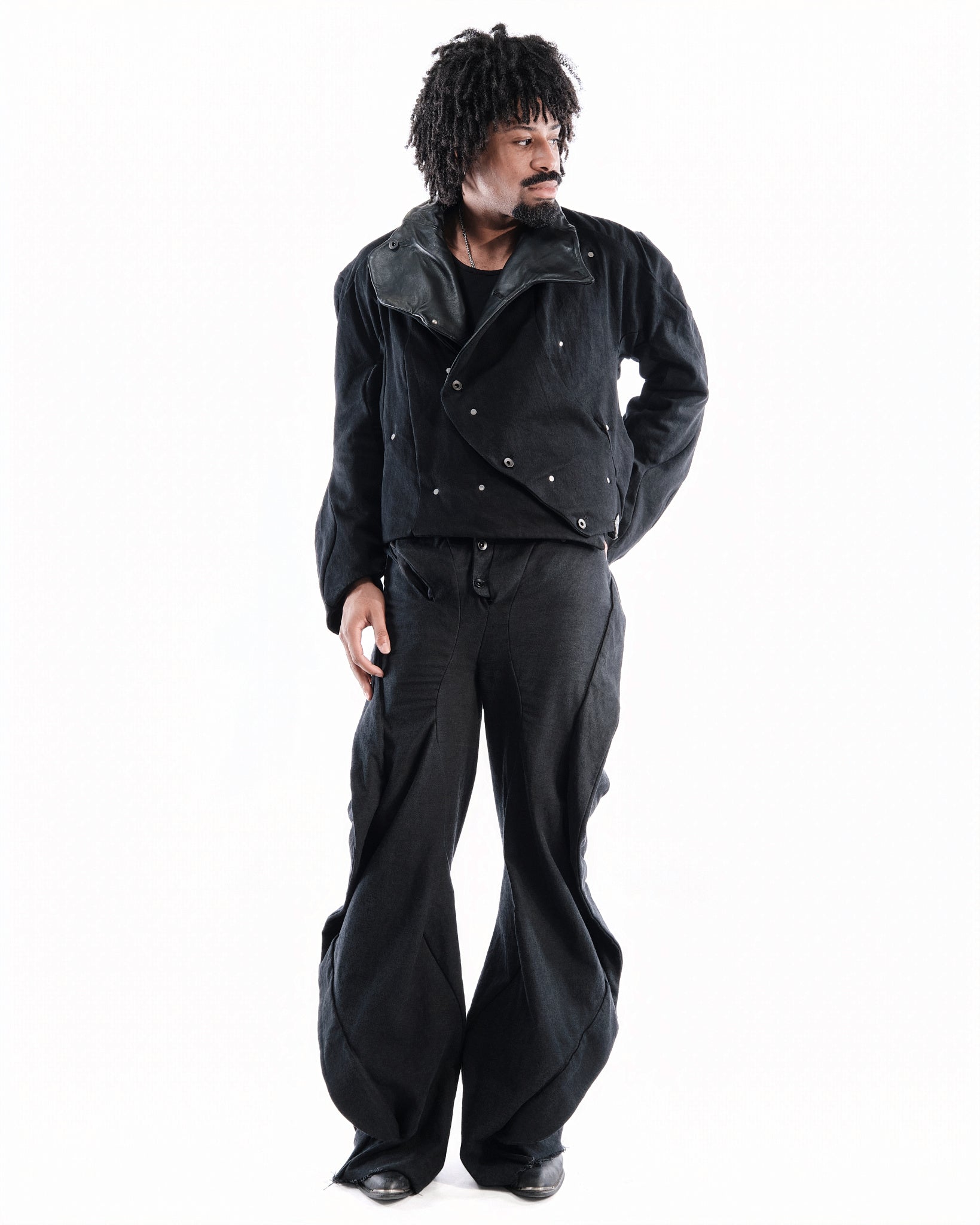 BLACK LEATHER CERITH SET MENS