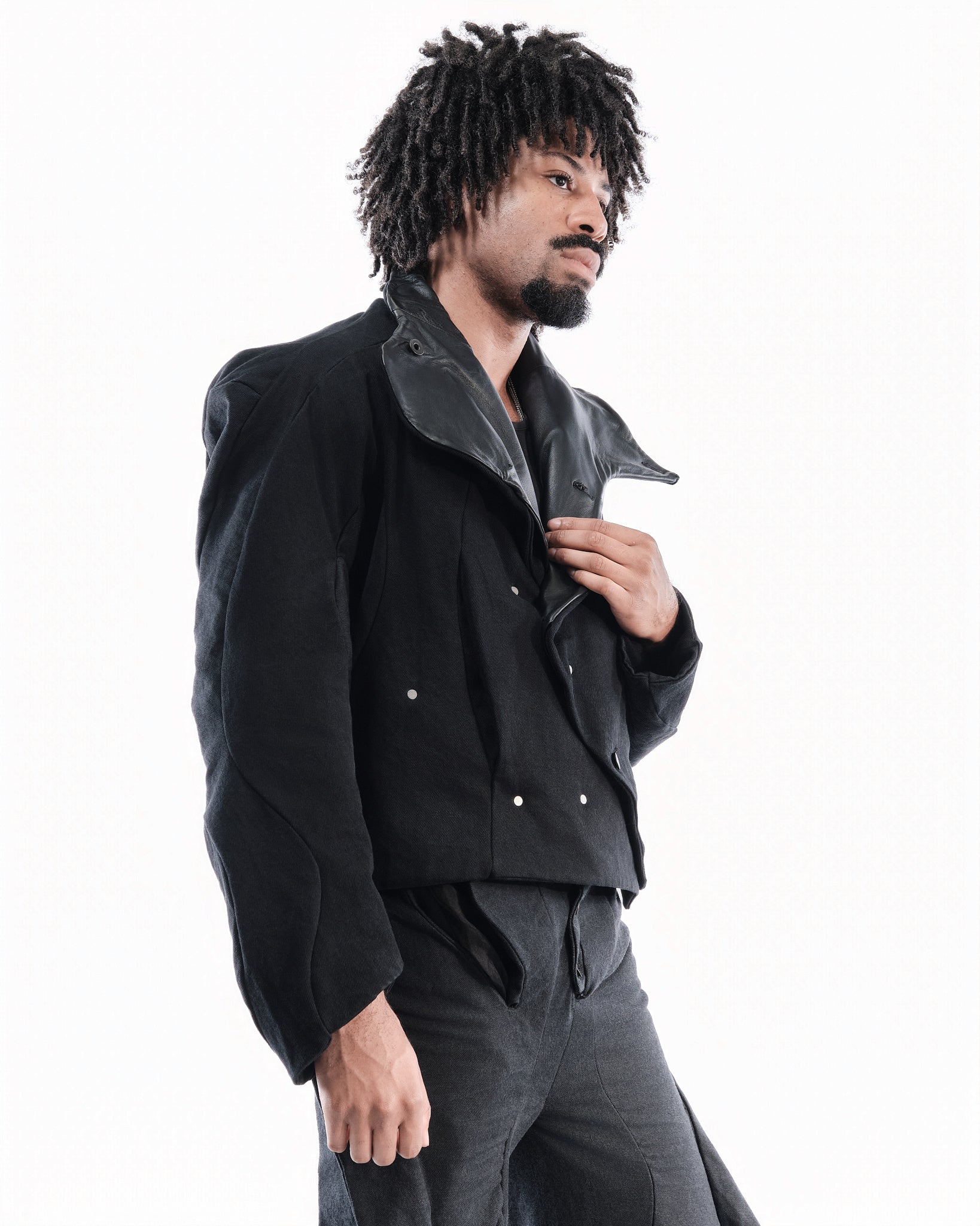 BLACK LEATHER CERITH SET MENS