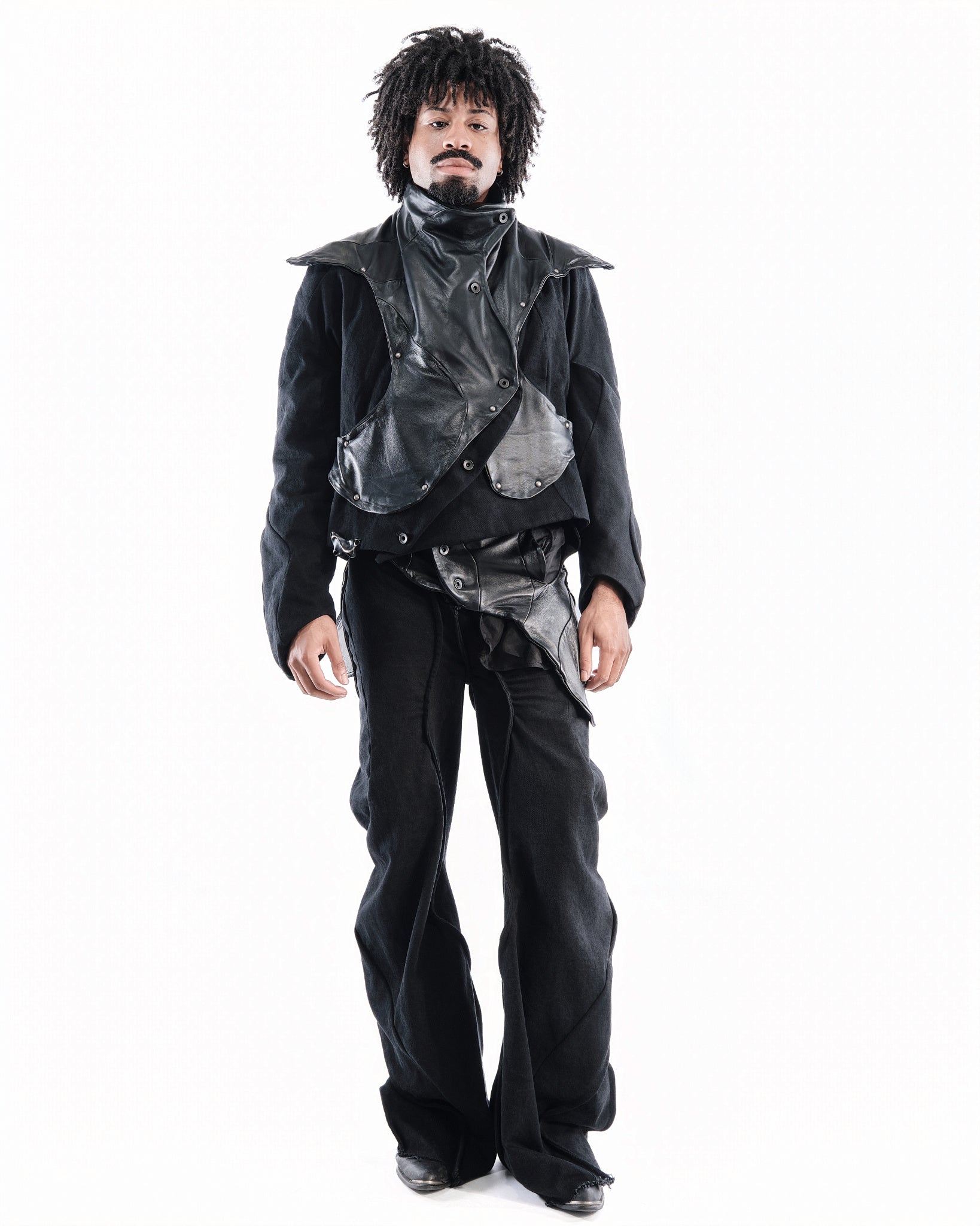 BLACK LEATHER CERITH SET MENS