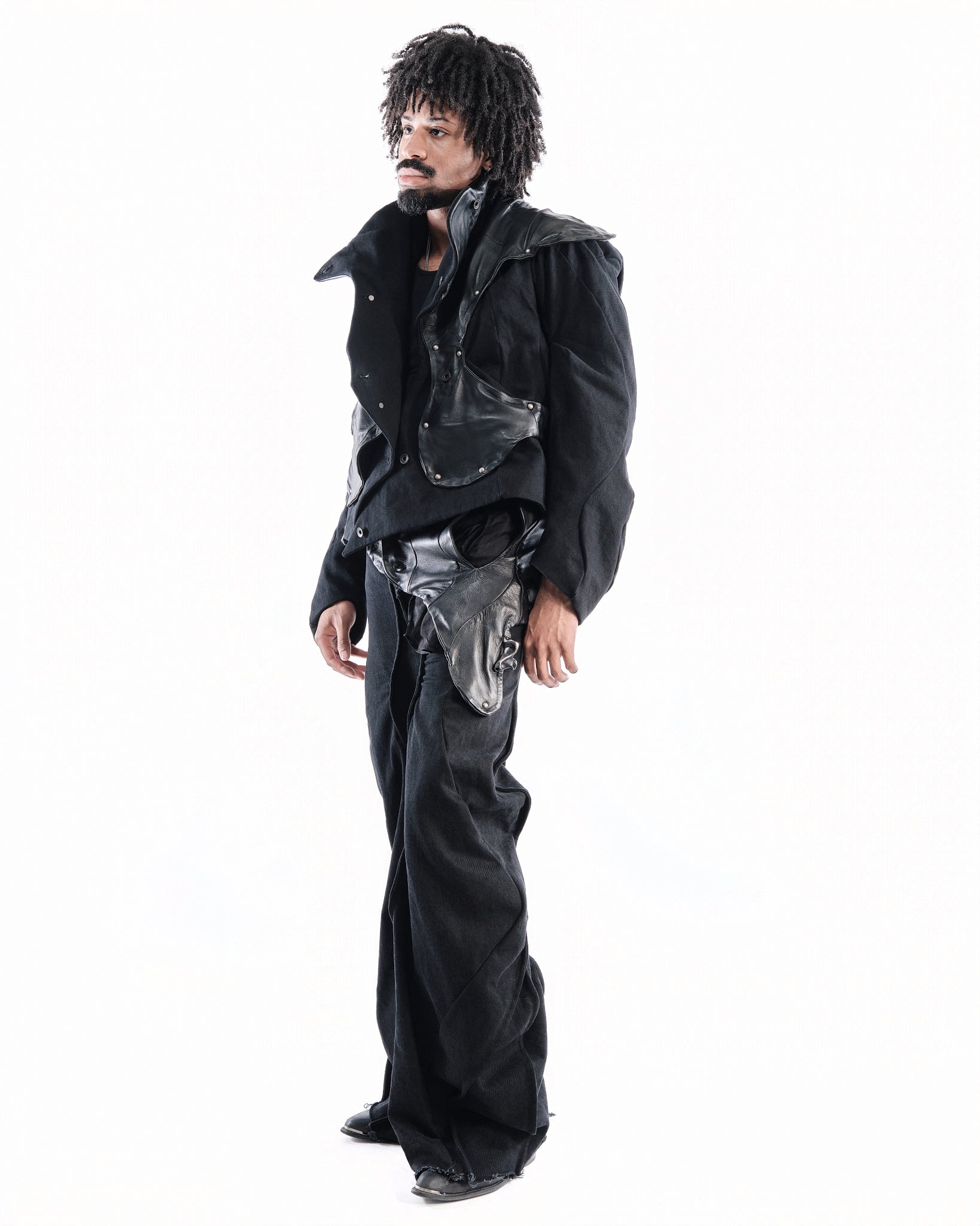 BLACK LEATHER CERITH JACKET MENS