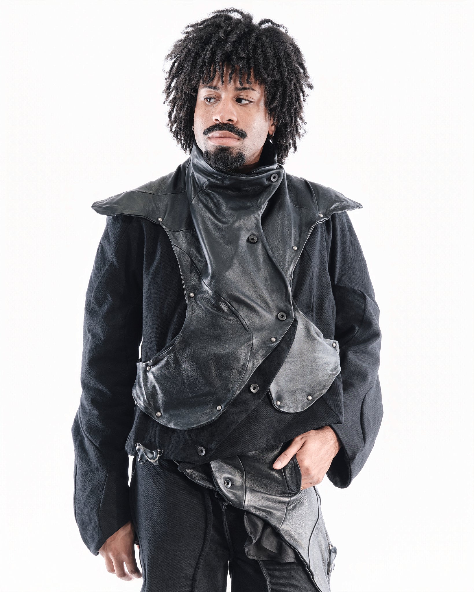 BLACK LEATHER CERITH SET MENS