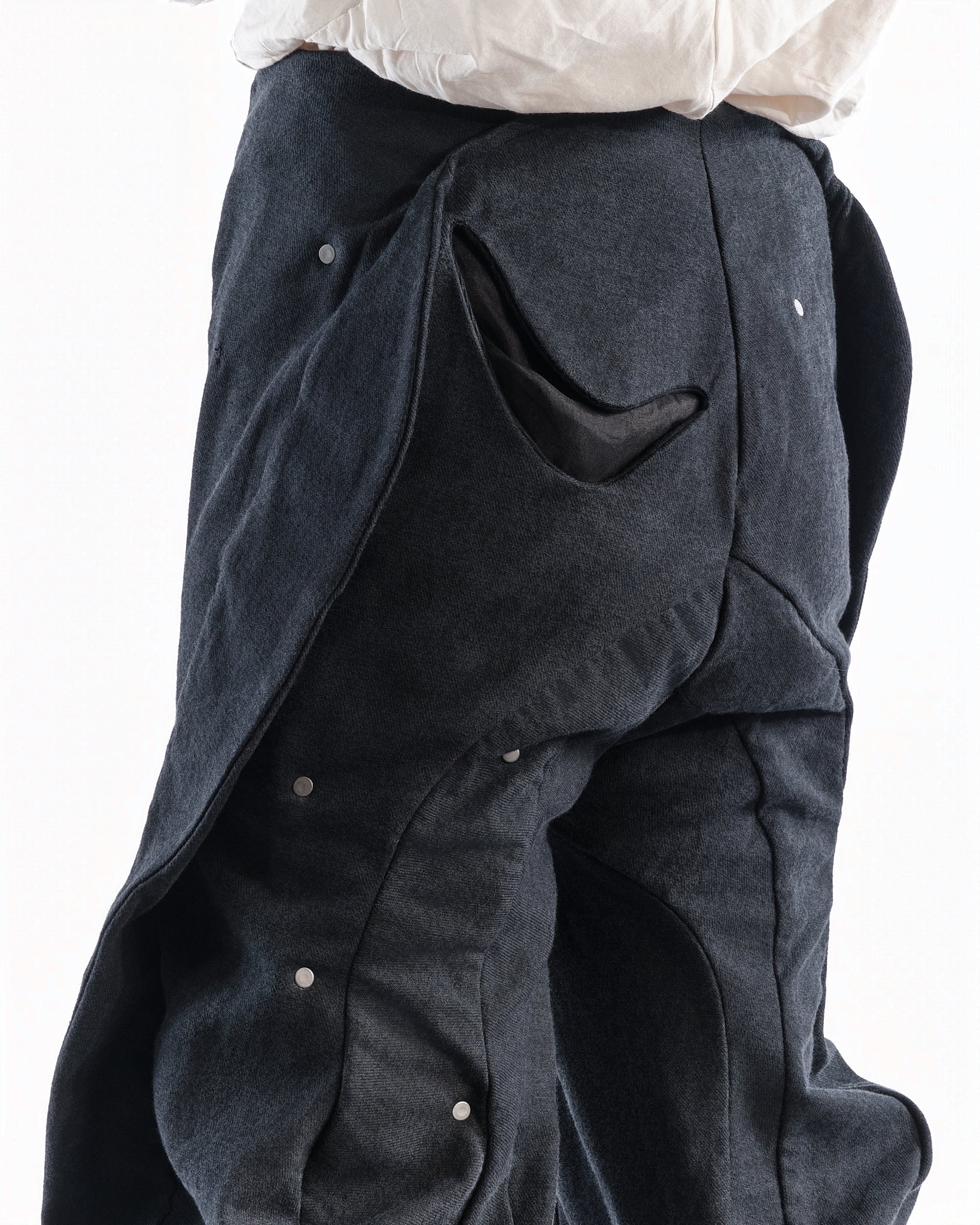 BLACK LEATHER CERITH JEANS MENS