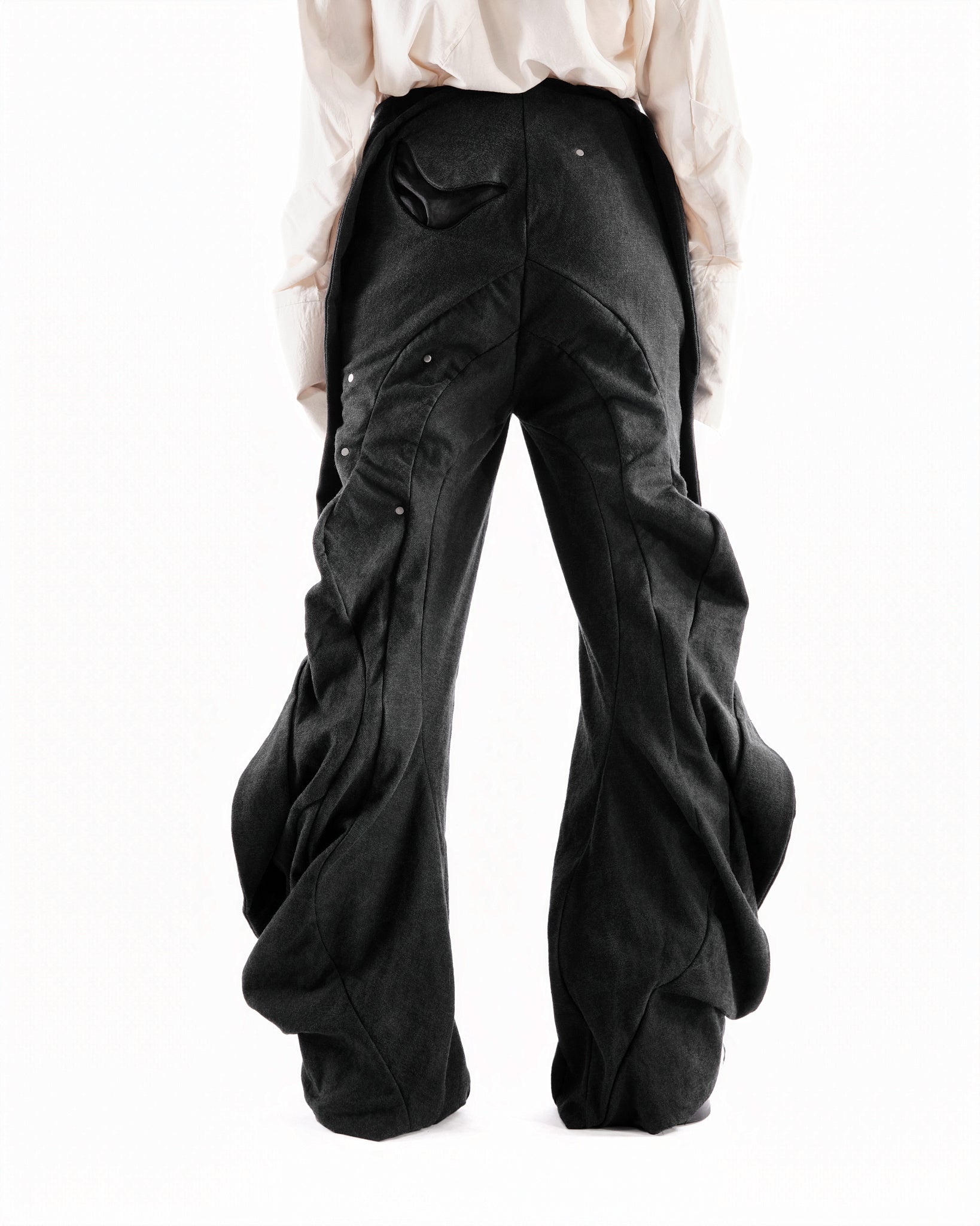 BLACK LEATHER CERITH JEANS WOMENS