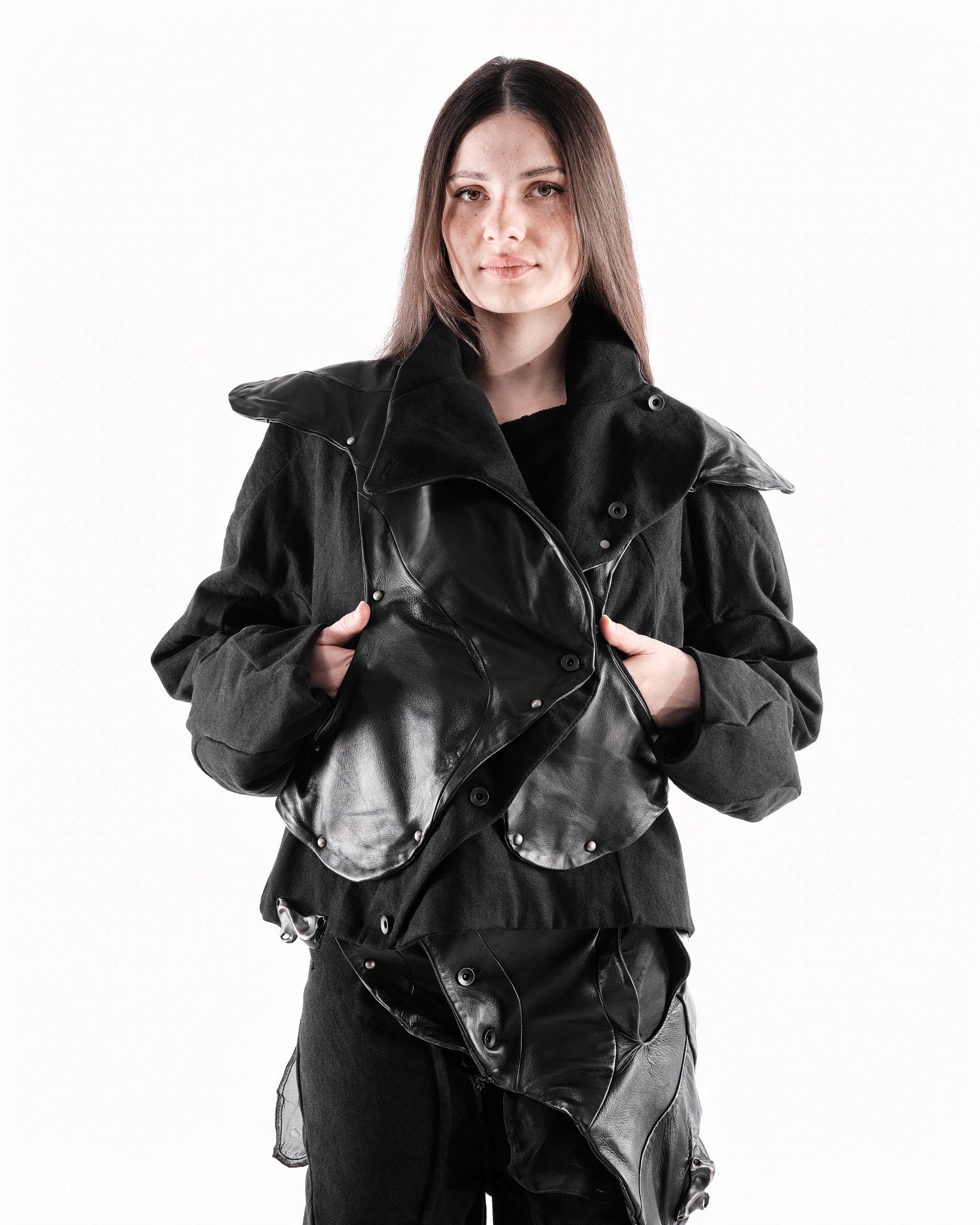 BLACK LEATHER CERITH JACKET WOMENS
