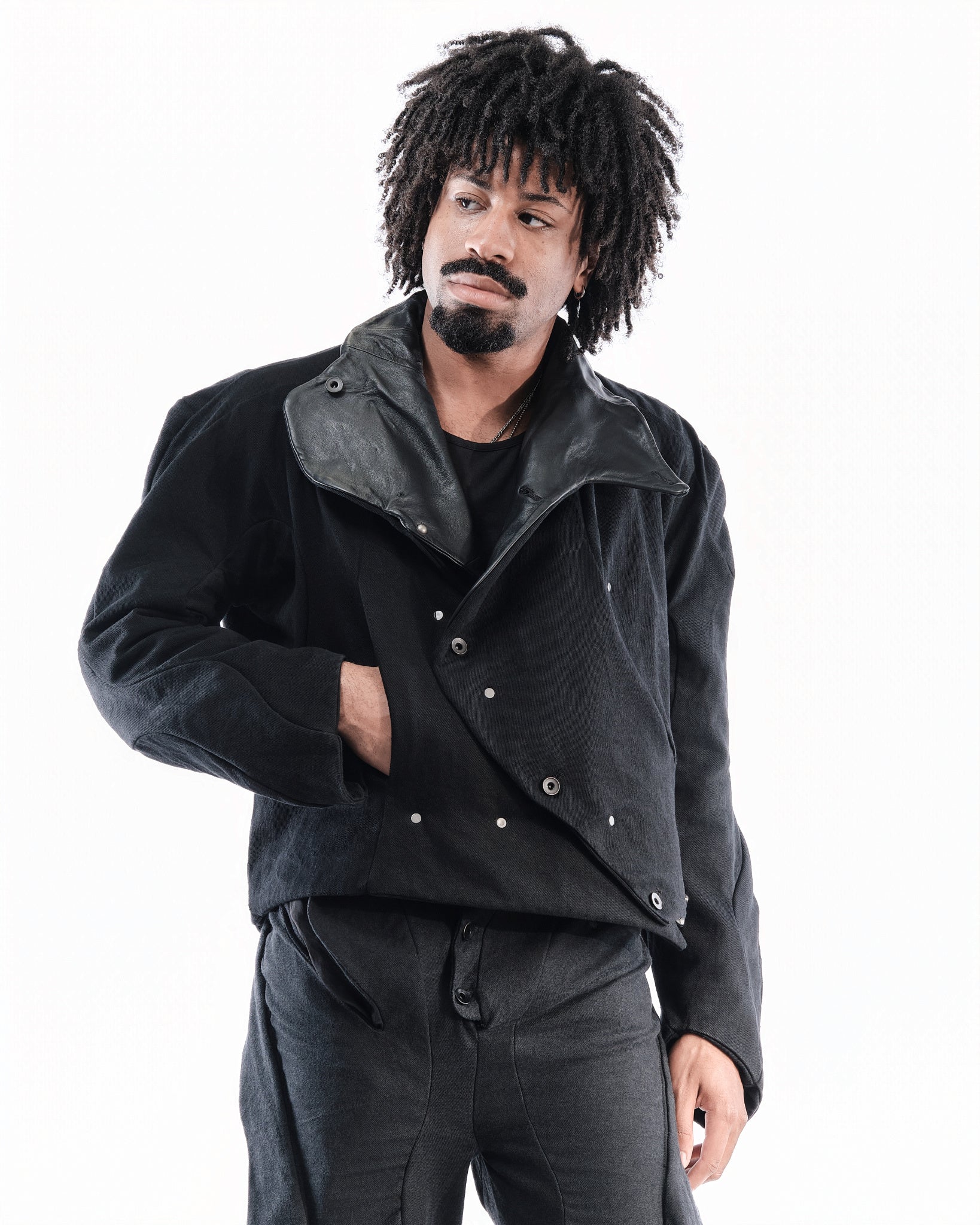 BLACK LEATHER CERITH SET MENS