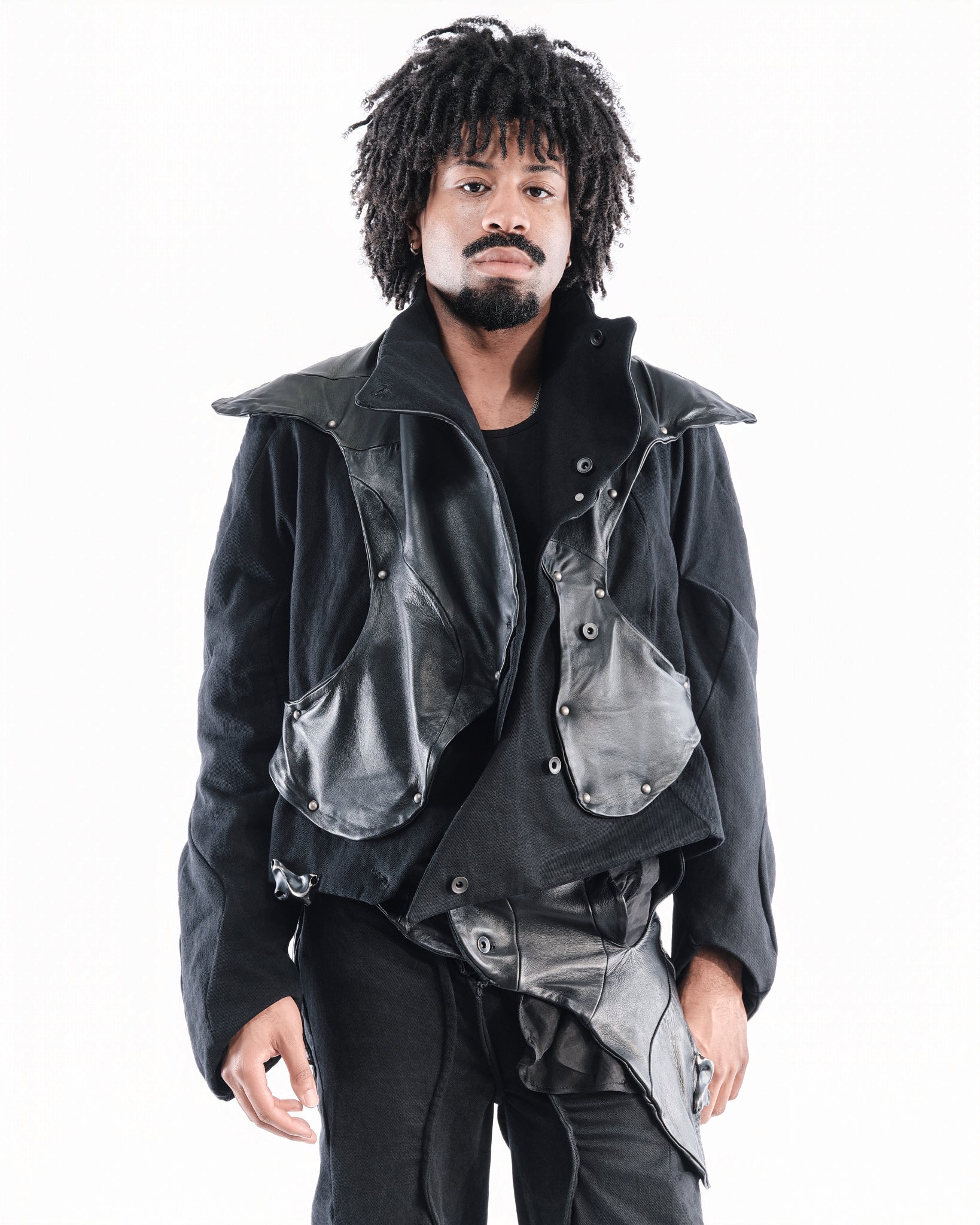 BLACK LEATHER CERITH SET MENS