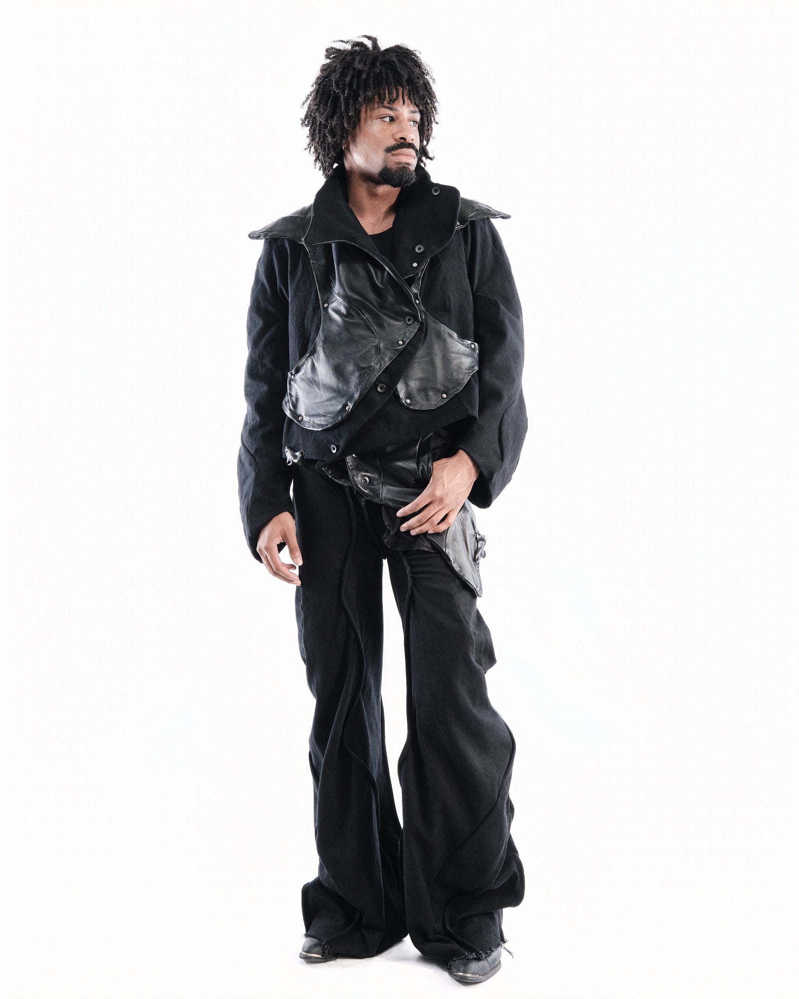 BLACK LEATHER CERITH SET MENS