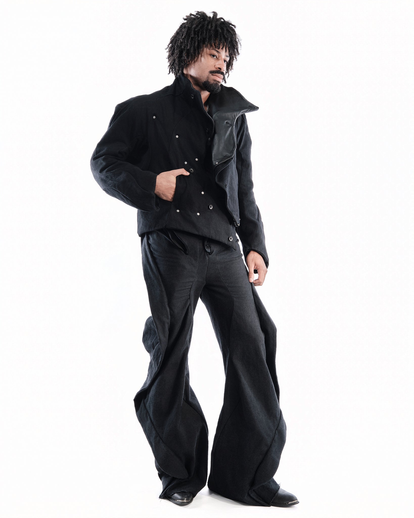 BLACK LEATHER CERITH JACKET MENS