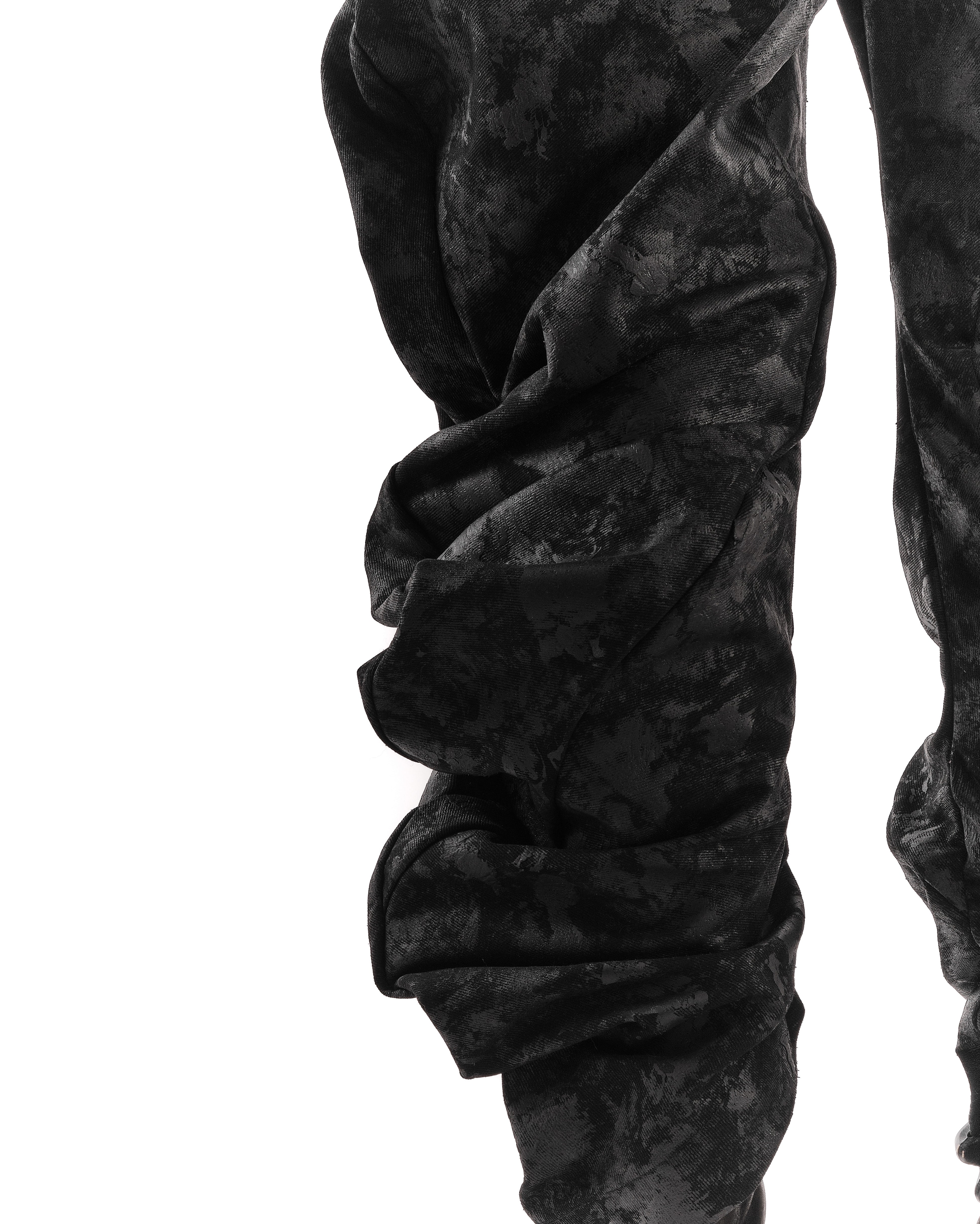 BLACK REVERSIBLE BUBBLE JEANS