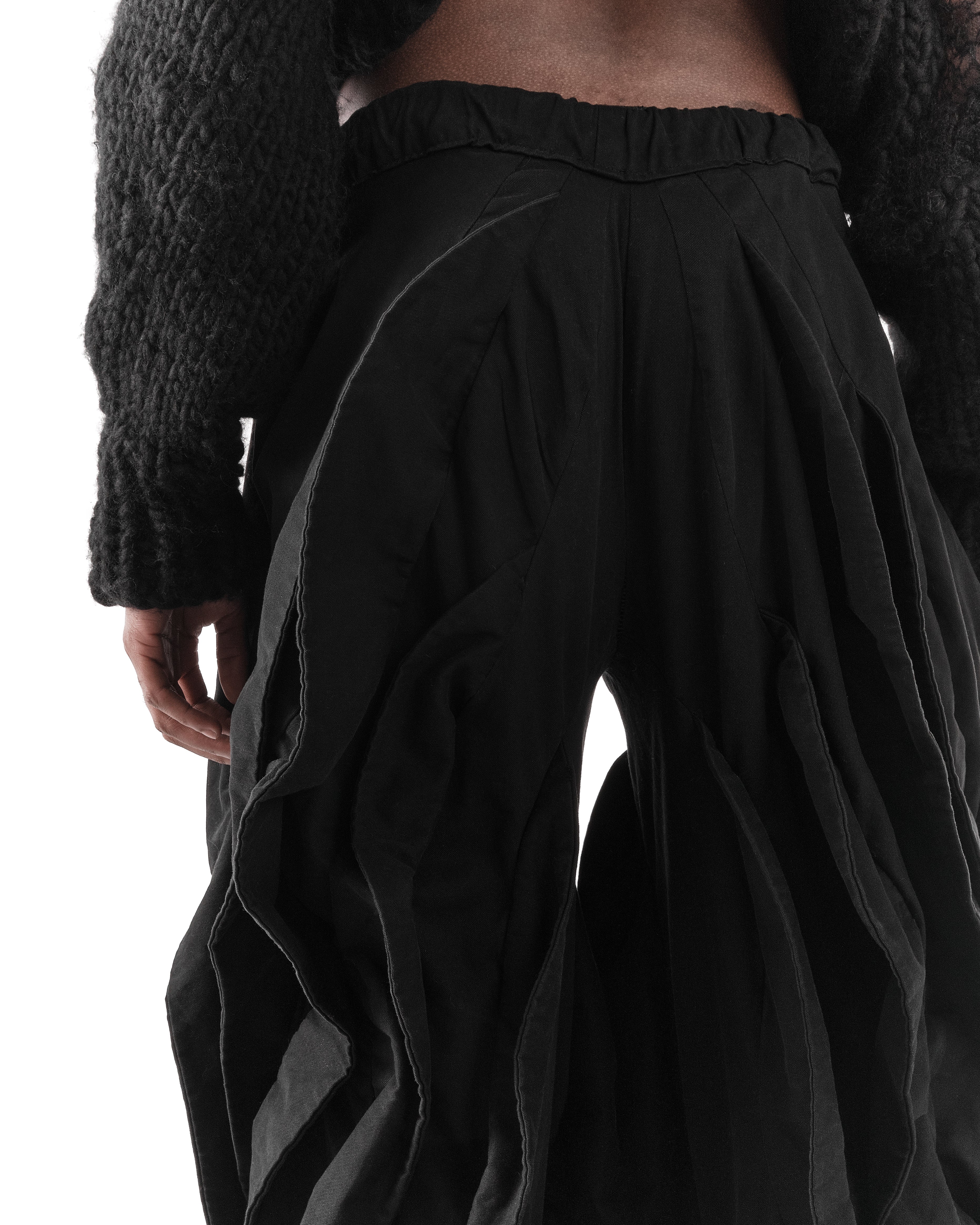 BLACK METAMORPHIC POST HUMAN PANTS