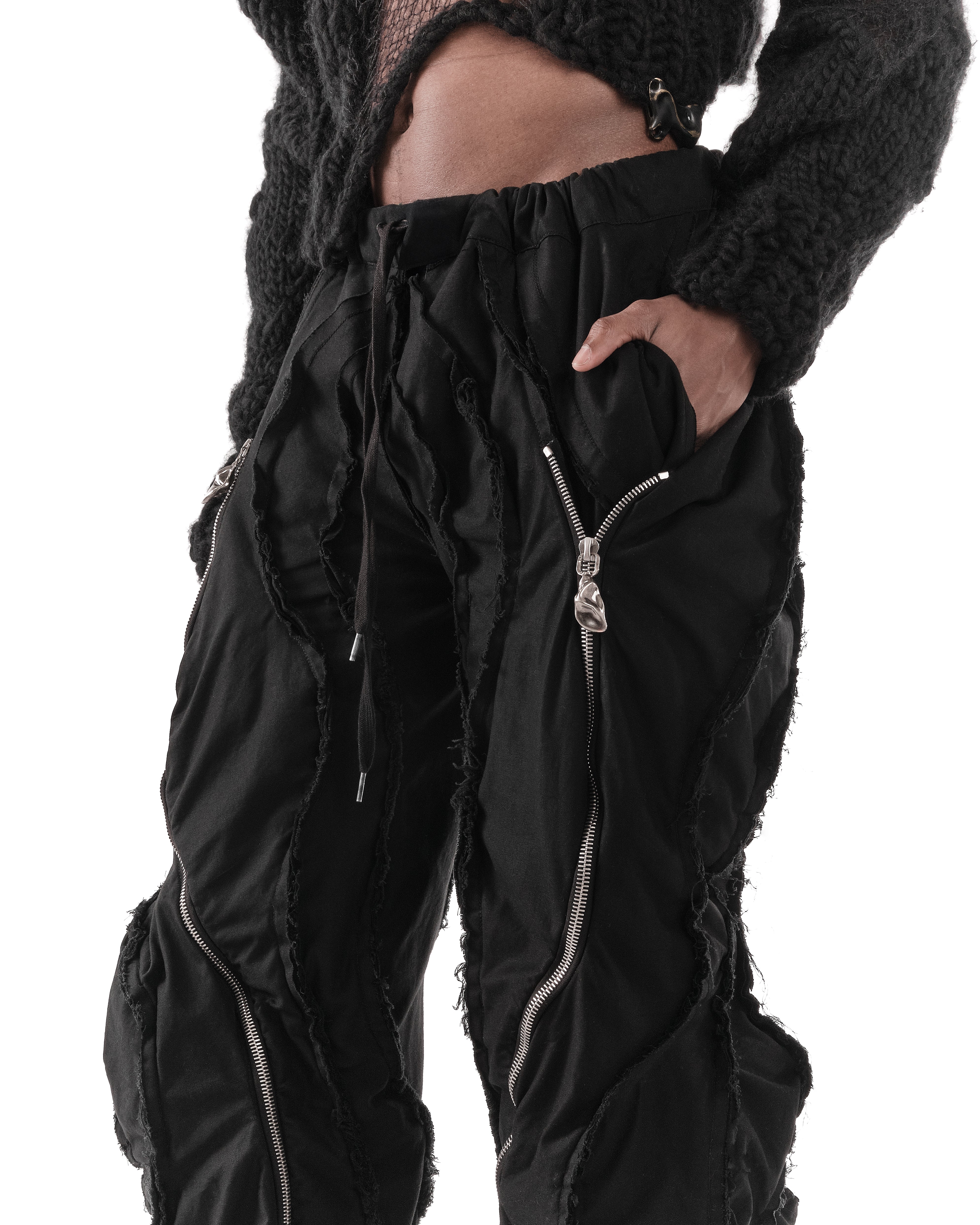 BLACK METAMORPHIC POST HUMAN PANTS