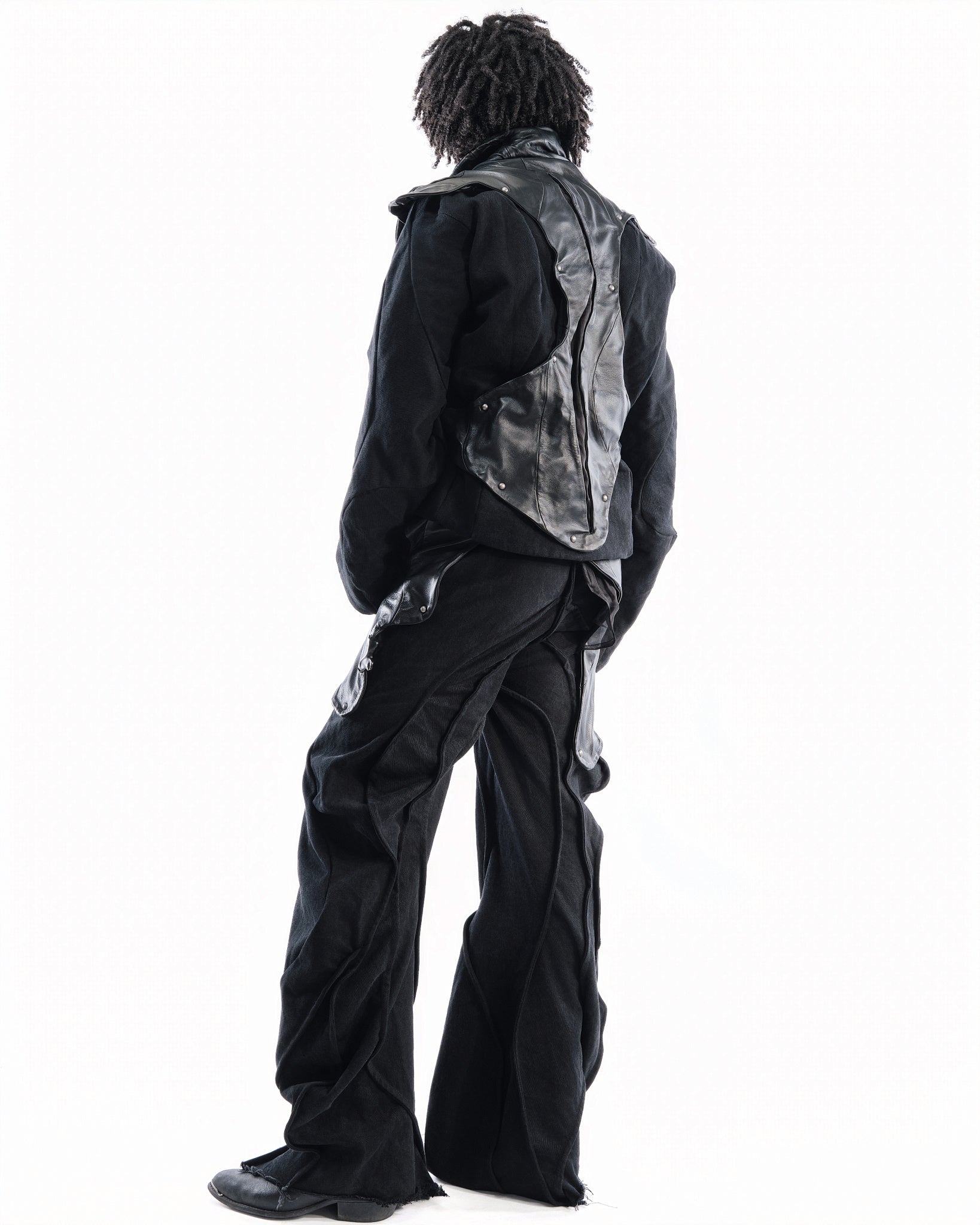 BLACK LEATHER CERITH SET MENS
