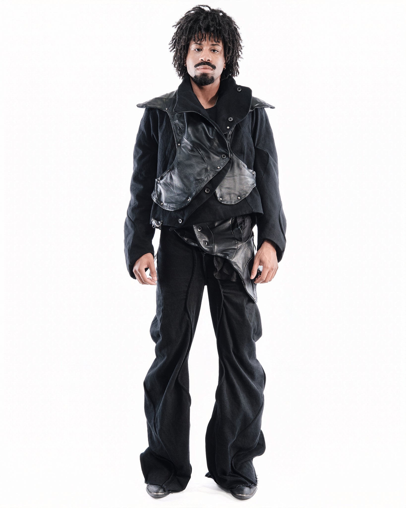 BLACK LEATHER CERITH SET MENS