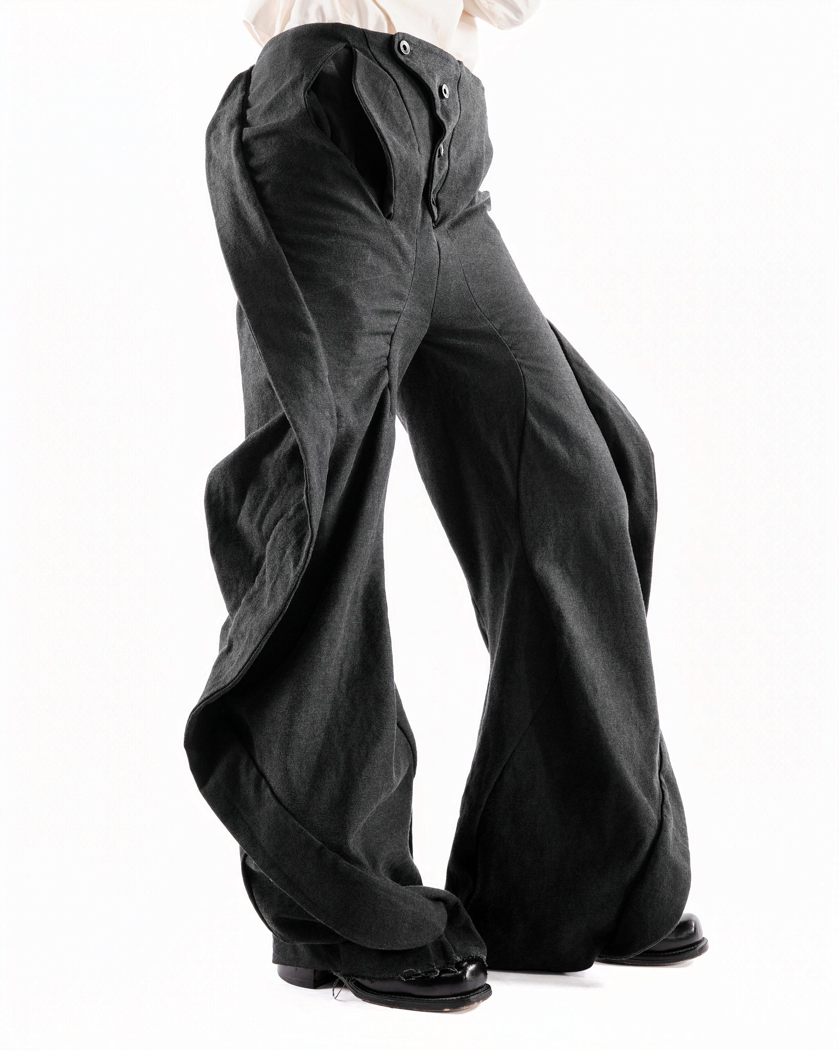 BLACK LEATHER CERITH JEANS WOMENS