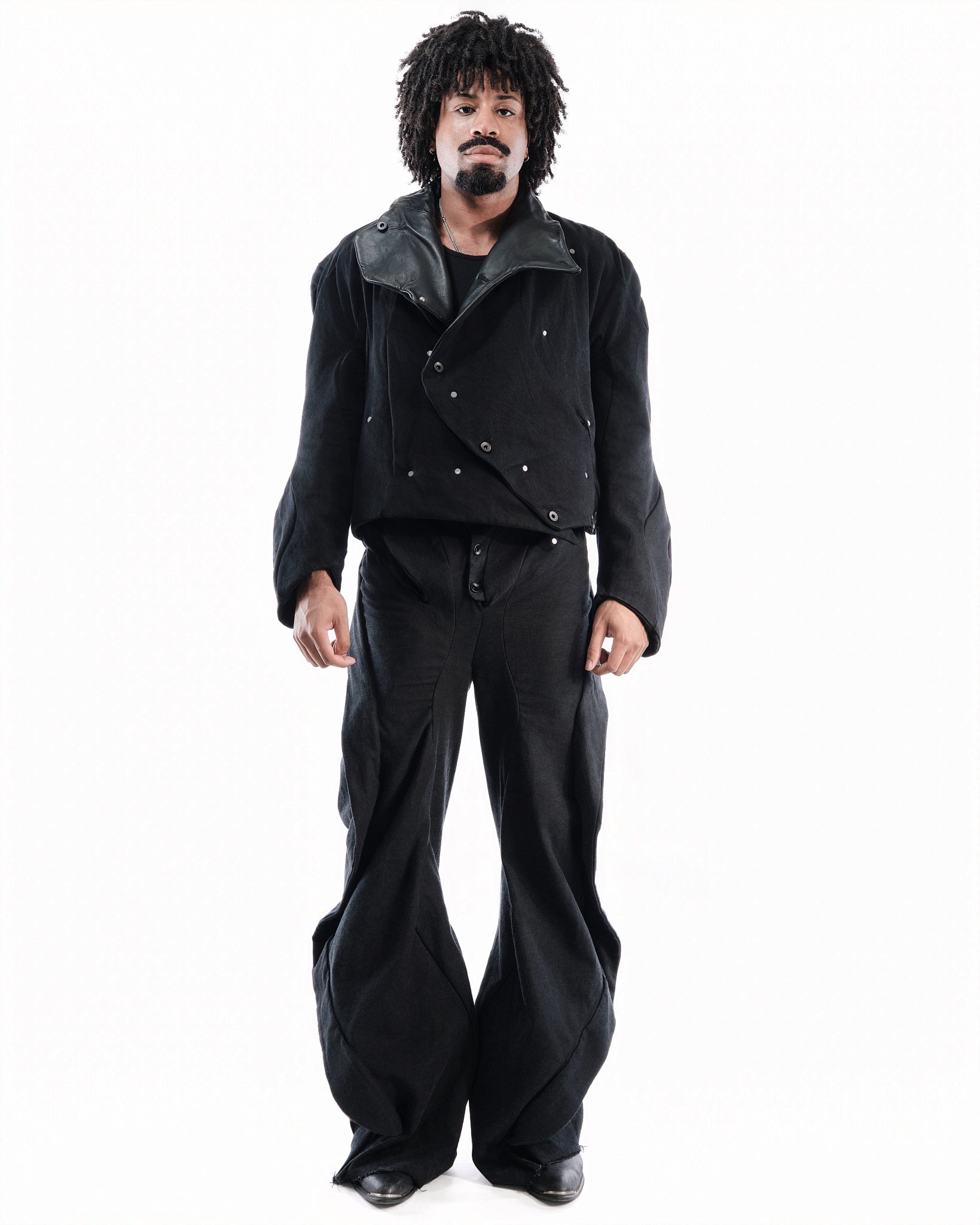 BLACK LEATHER CERITH SET MENS