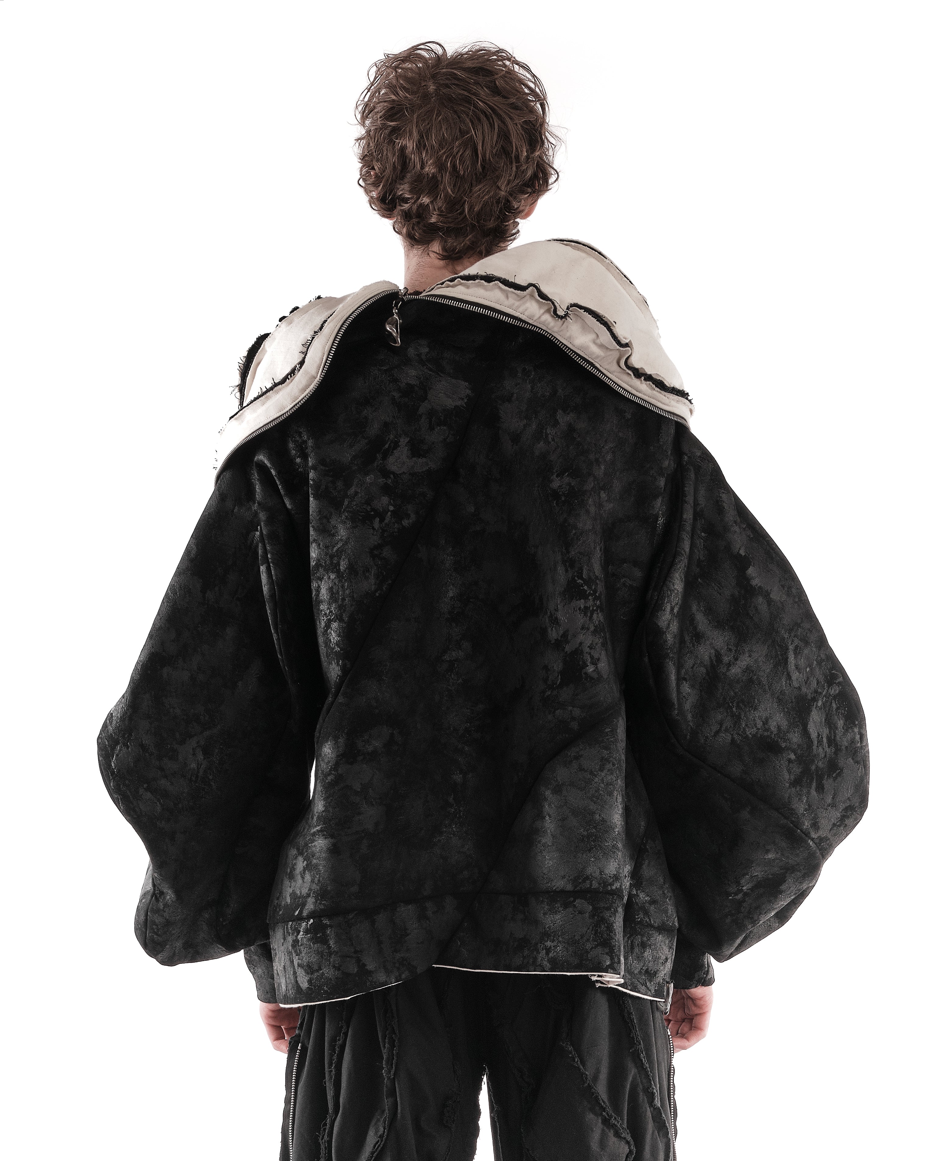 REVERSIBLE DISTORTED HOODED JACKET