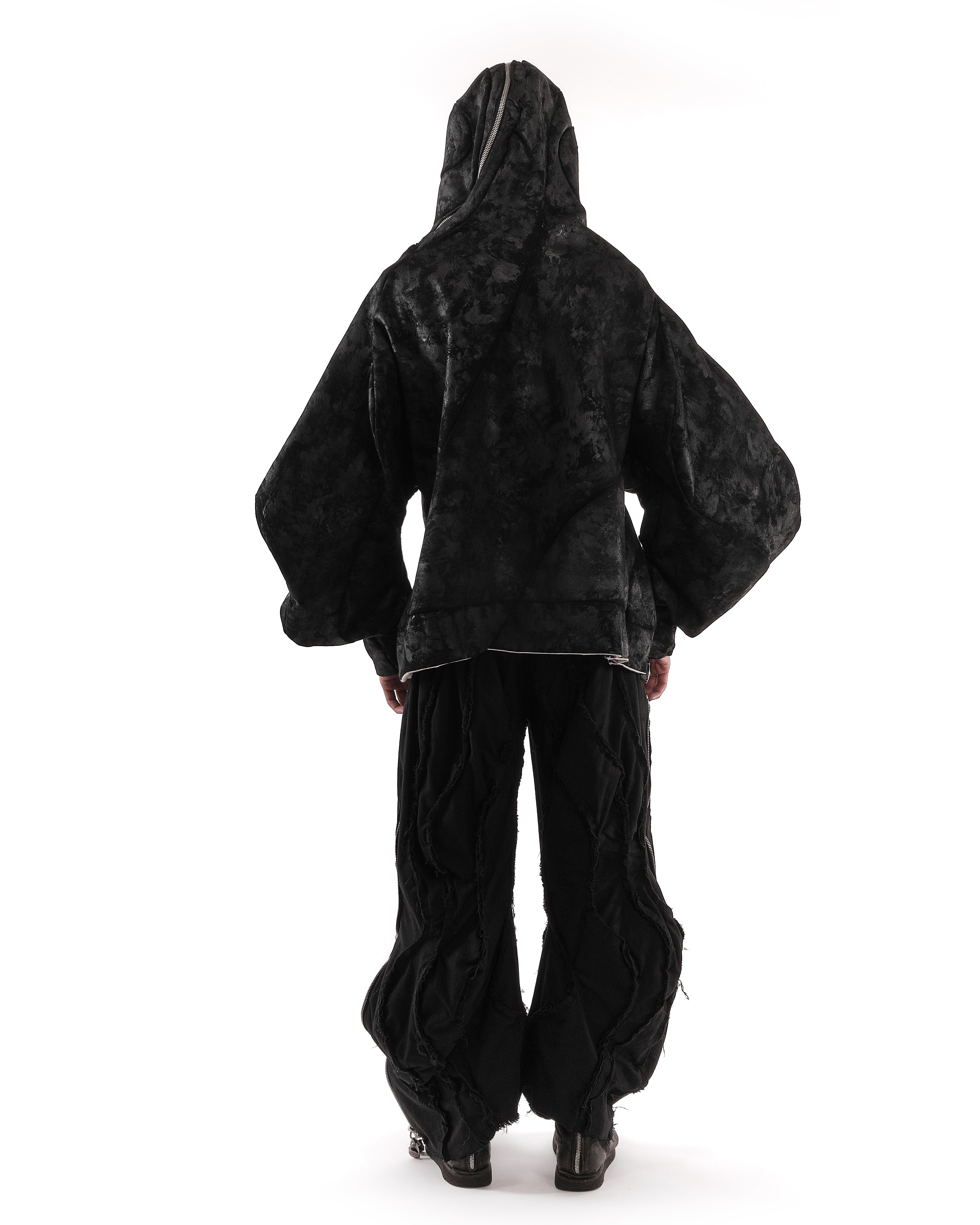 REVERSIBLE DISTORTED HOODED JACKET