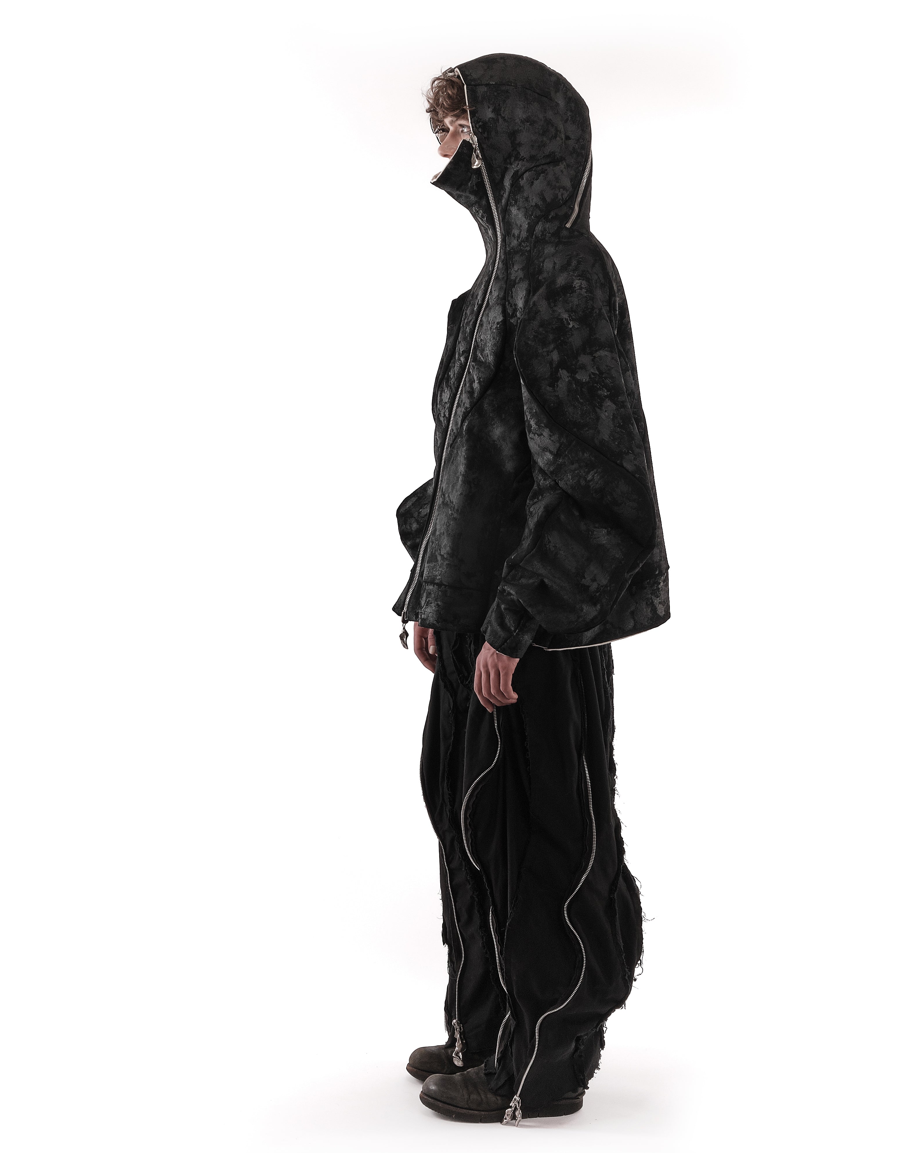 REVERSIBLE DISTORTED HOODED JACKET