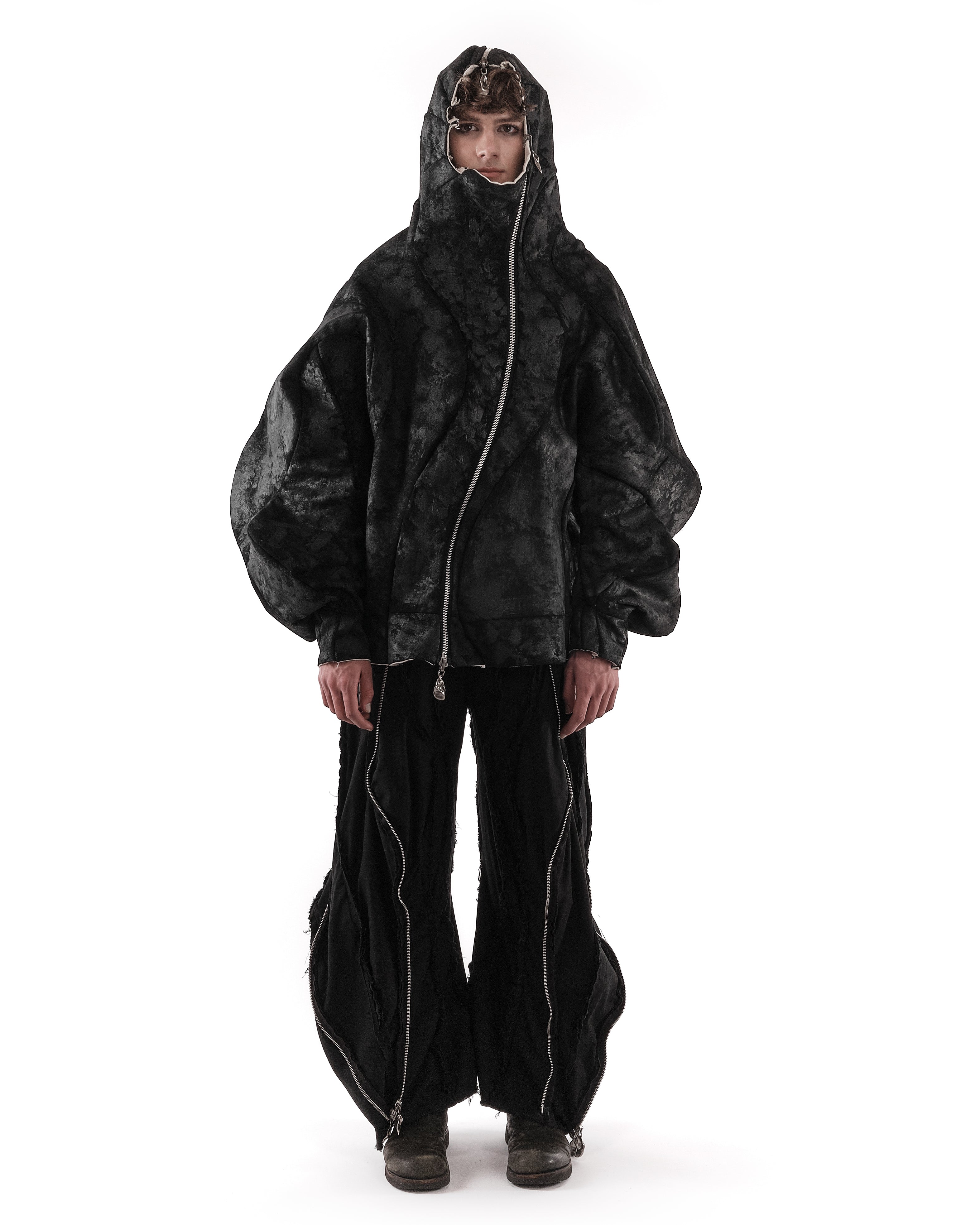 REVERSIBLE DISTORTED HOODED JACKET