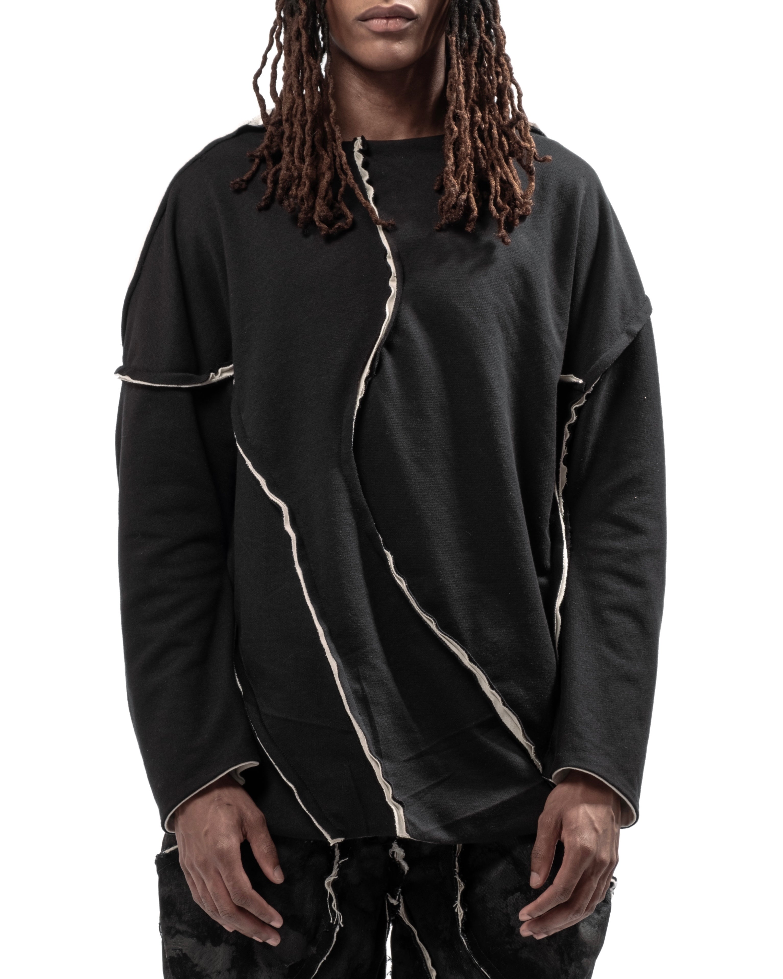 REVERSIBLE ORGANIC SEAMED SWEATER