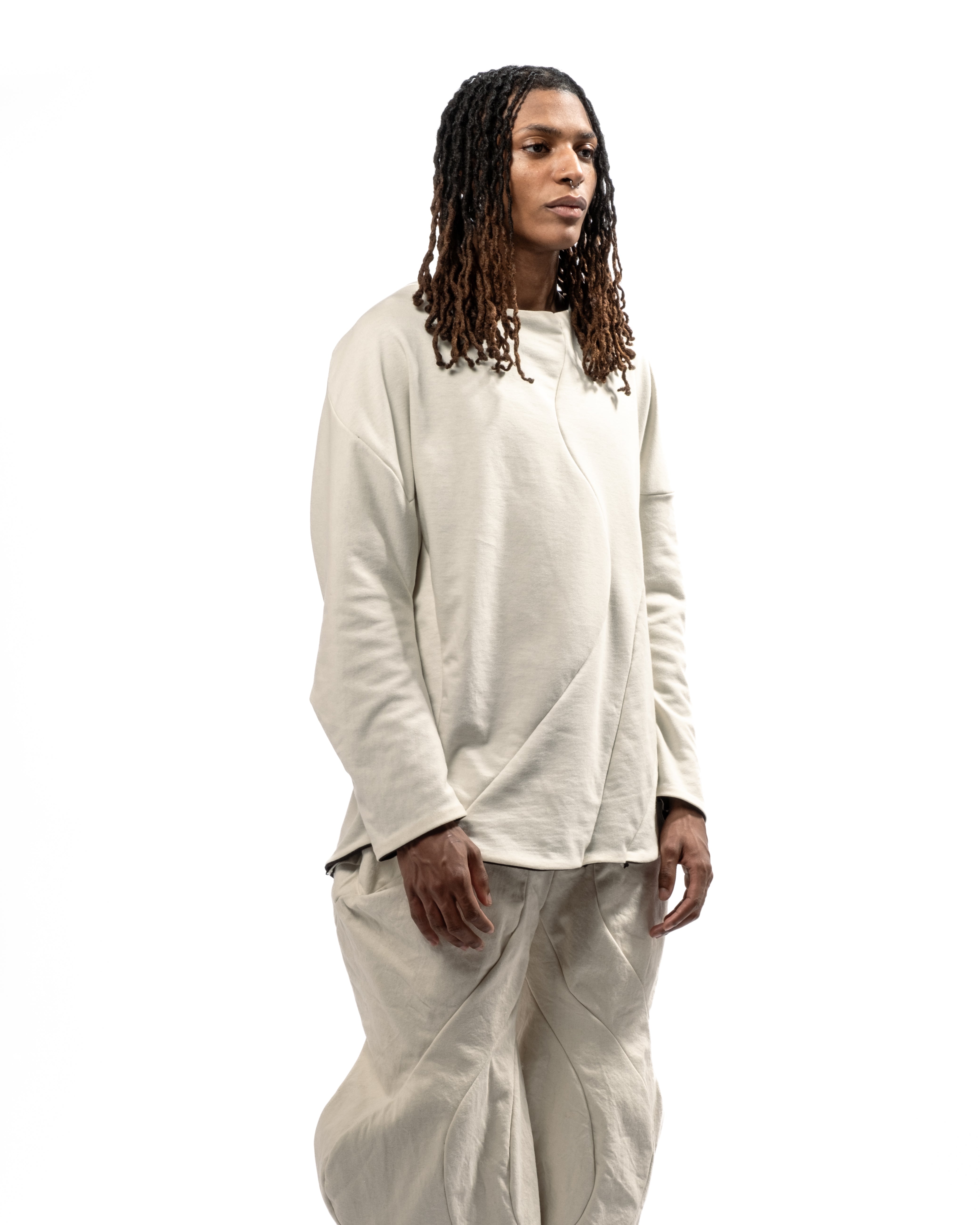 REVERSIBLE ORGANIC SEAMED SWEATER