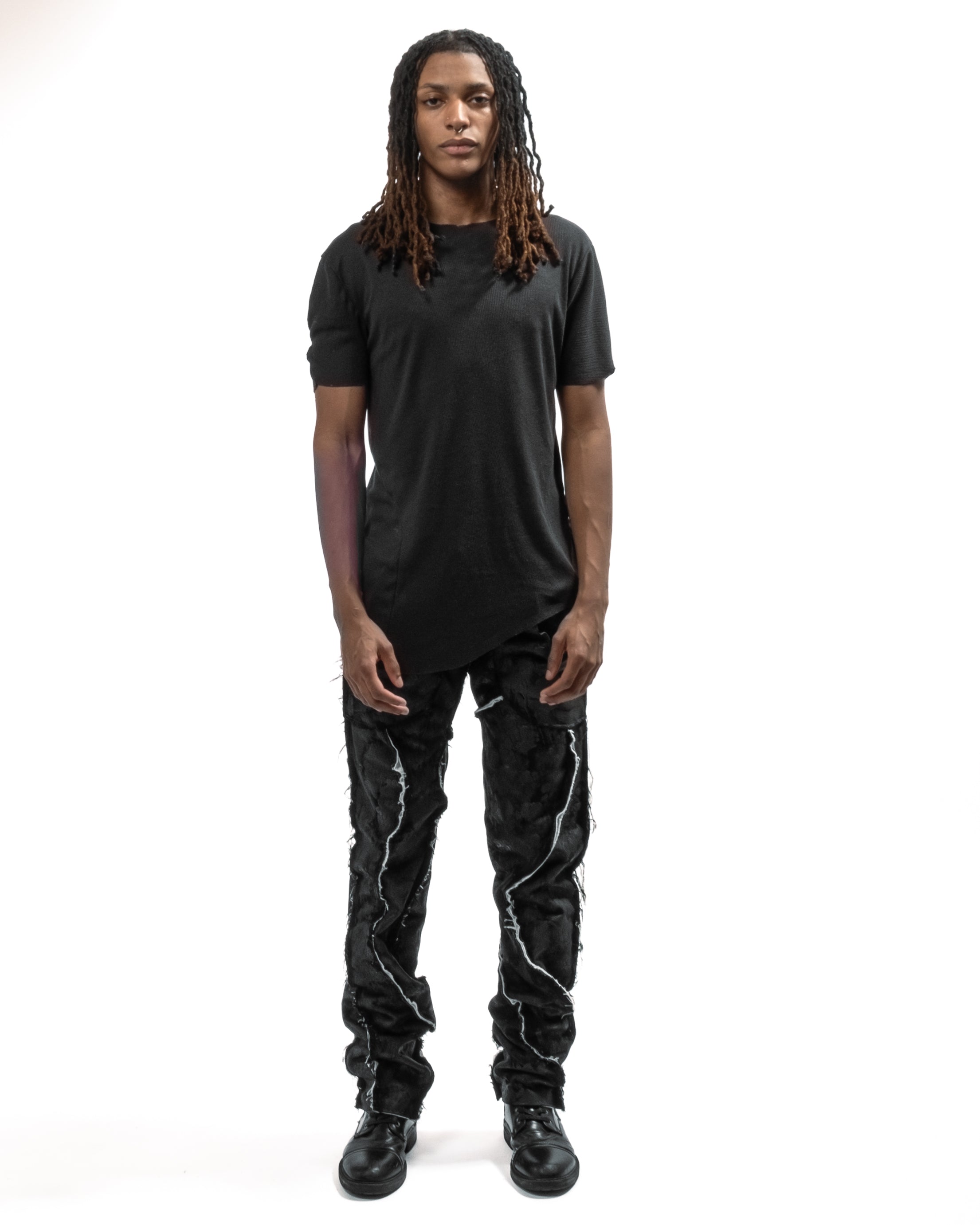 BLACK SINGLE LAYER T-SHIRT