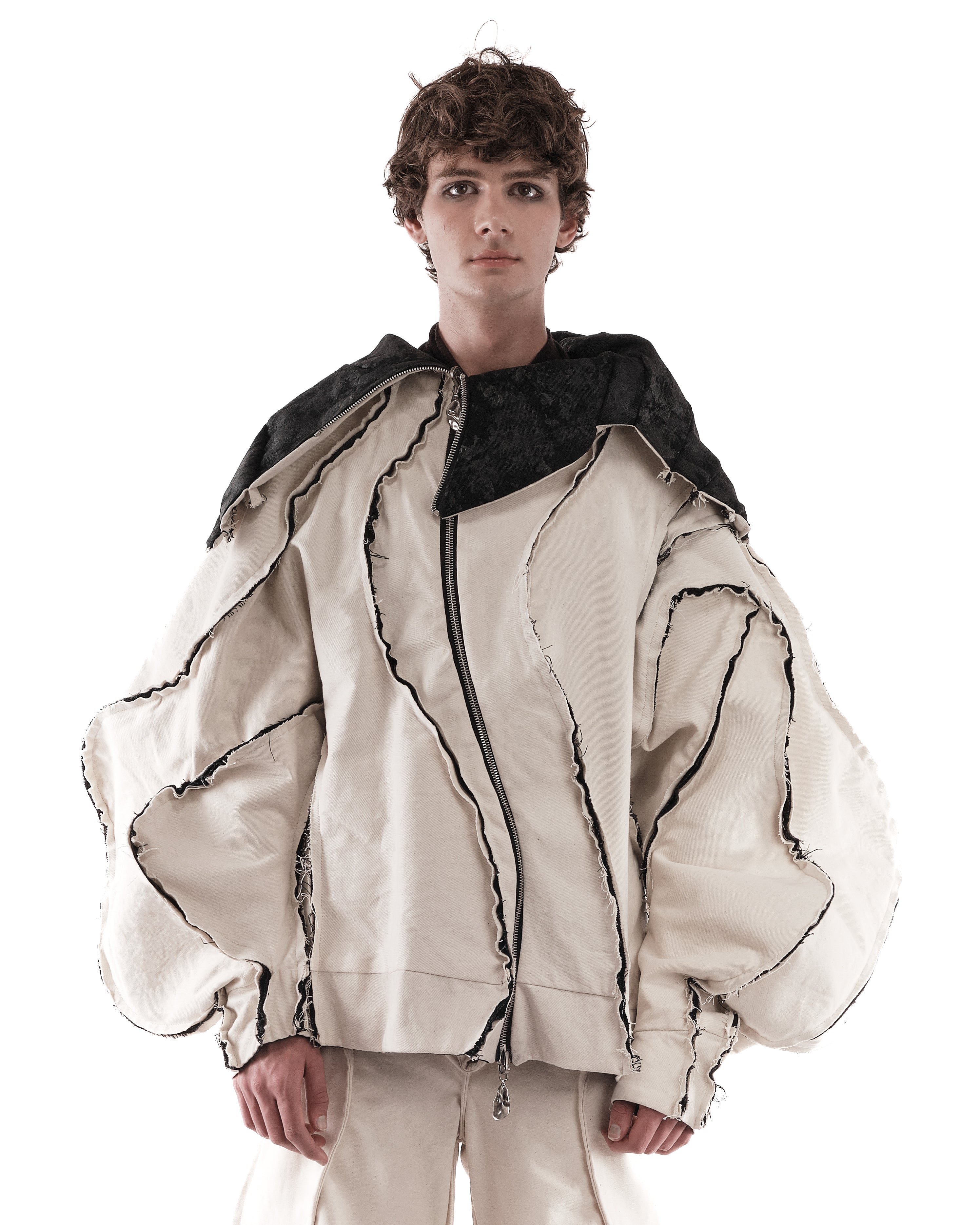 REVERSIBLE DISTORTED HOODED JACKET