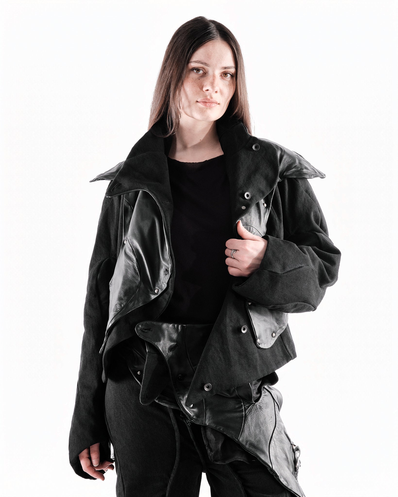 BLACK LEATHER CERITH JACKET WOMENS