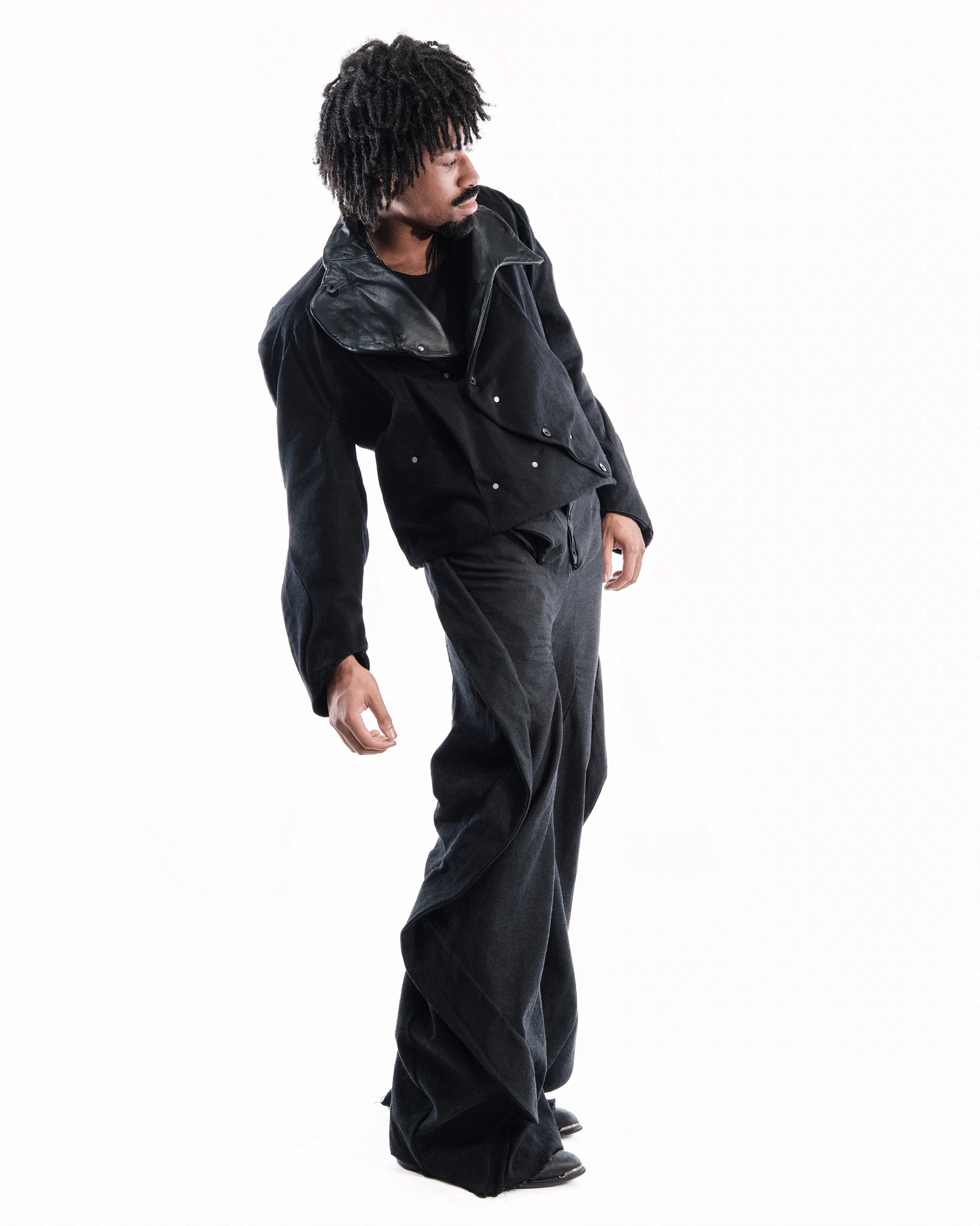 BLACK LEATHER CERITH SET MENS