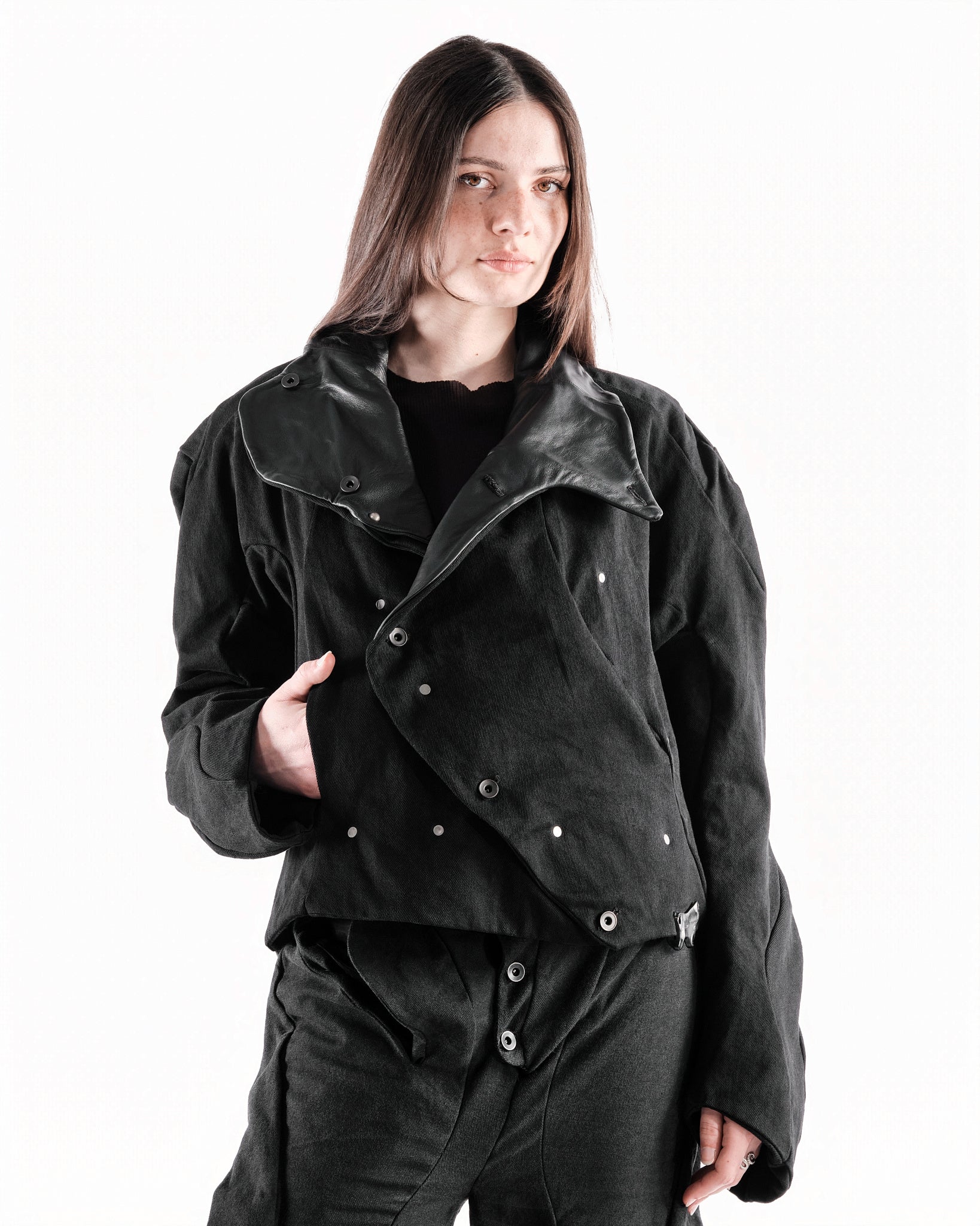 BLACK LEATHER CERITH JACKET WOMENS