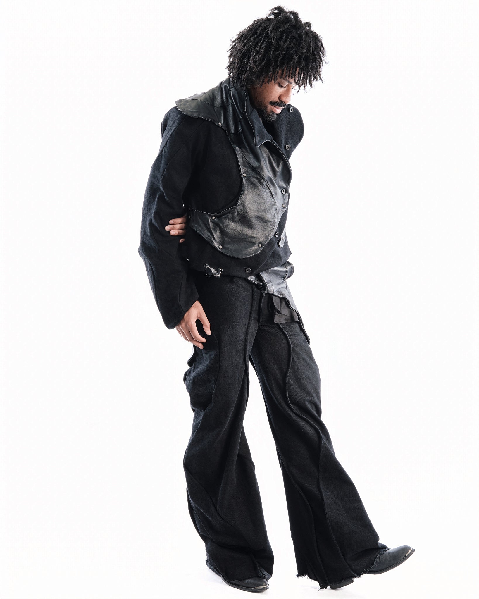 BLACK LEATHER CERITH JACKET MENS