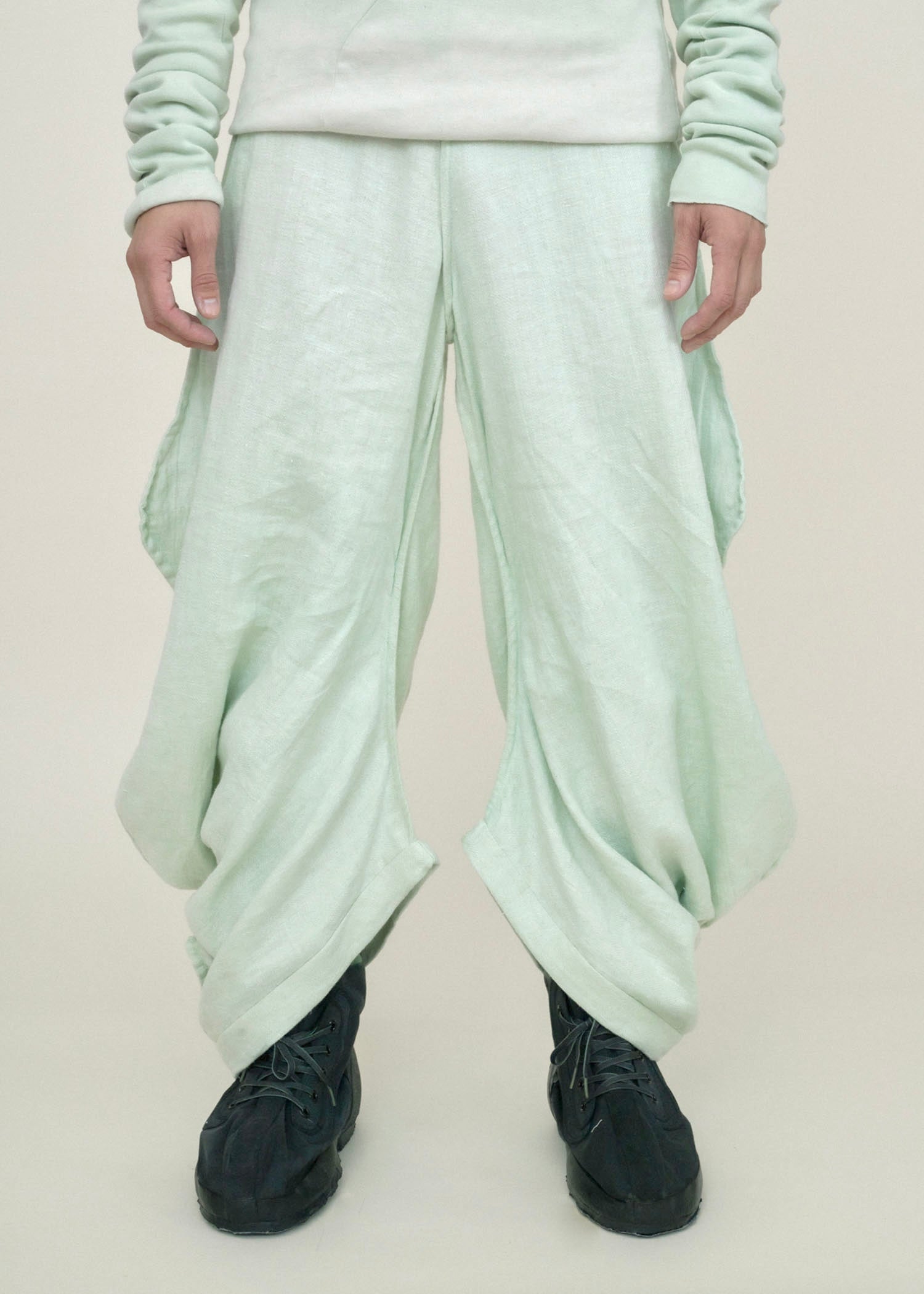 SAMPLE COPPER OXIDE DIP DYED  OVERSIZED BUBBLE PANTS