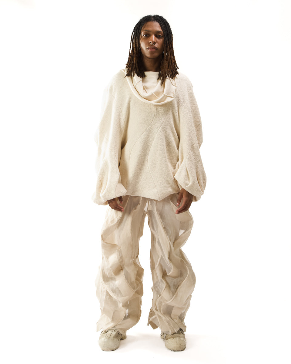 UNDYED REVERSIBLE SHEER POST HUMAN PANTS