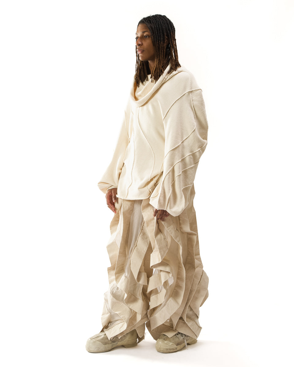 UNDYED REVERSIBLE SHEER POST HUMAN PANTS