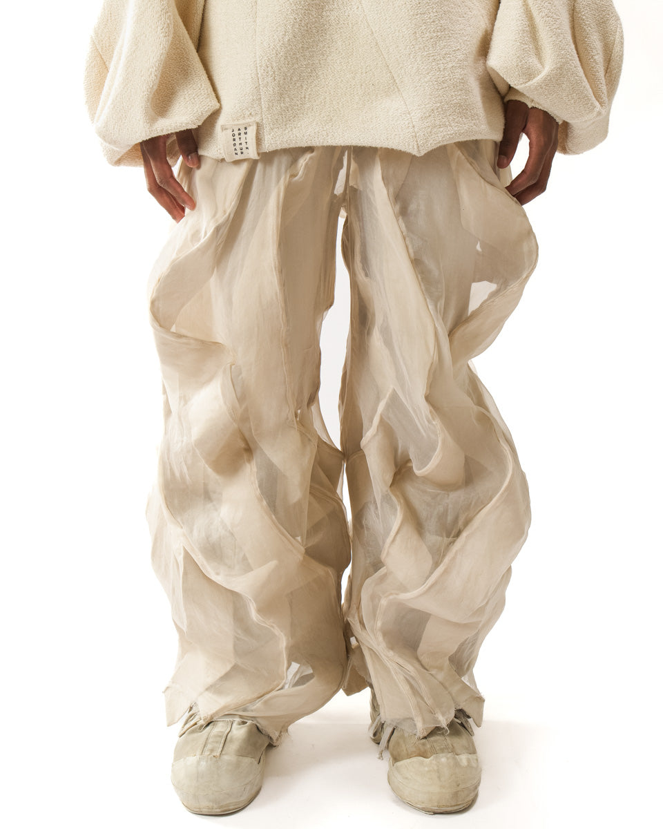 UNDYED REVERSIBLE SHEER POST HUMAN PANTS