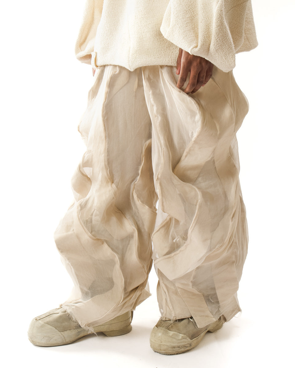 UNDYED REVERSIBLE SHEER POST HUMAN PANTS