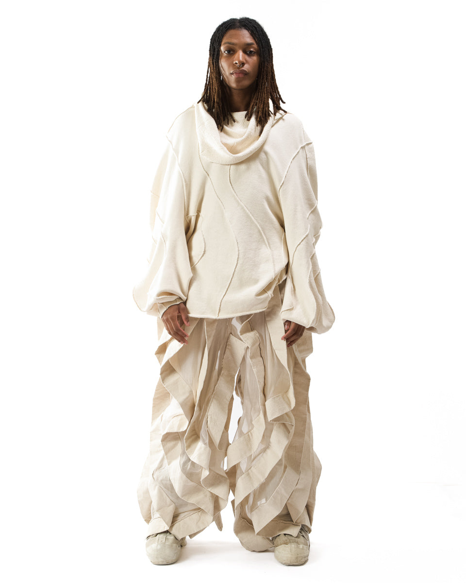 UNDYED REVERSIBLE SHEER POST HUMAN PANTS