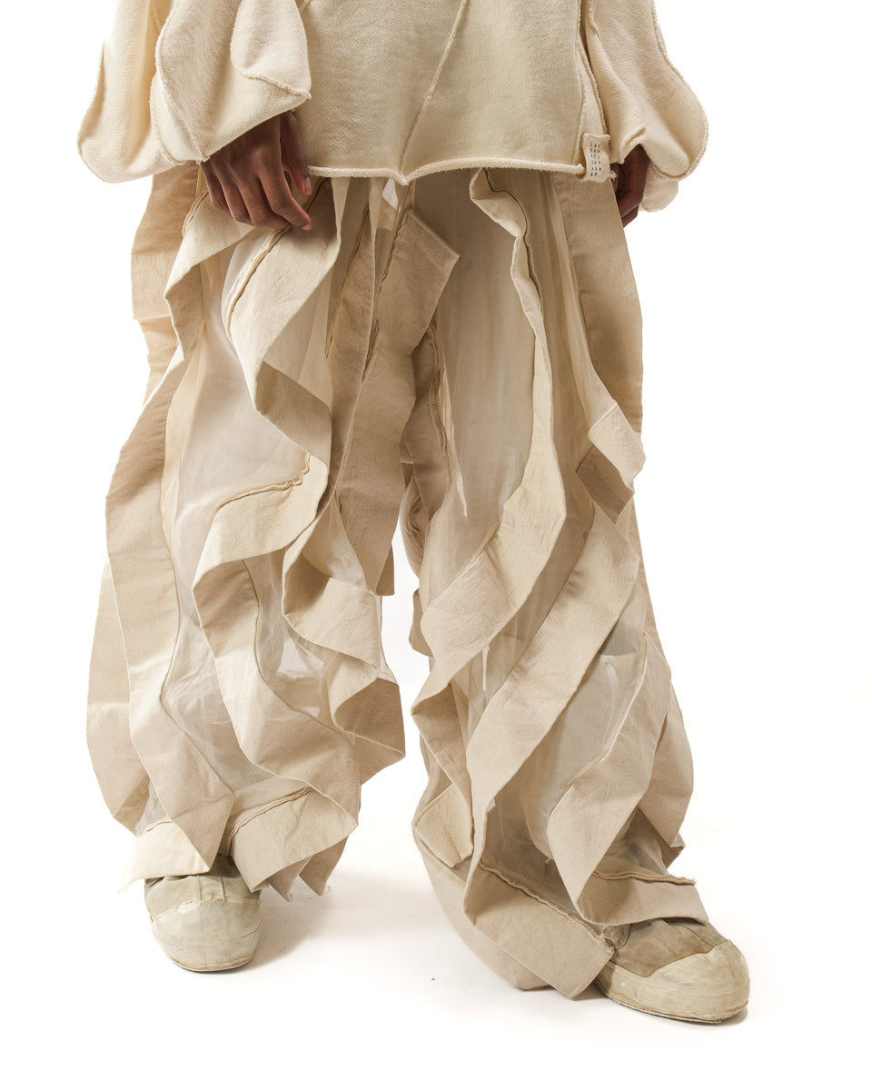 UNDYED REVERSIBLE SHEER POST HUMAN PANTS