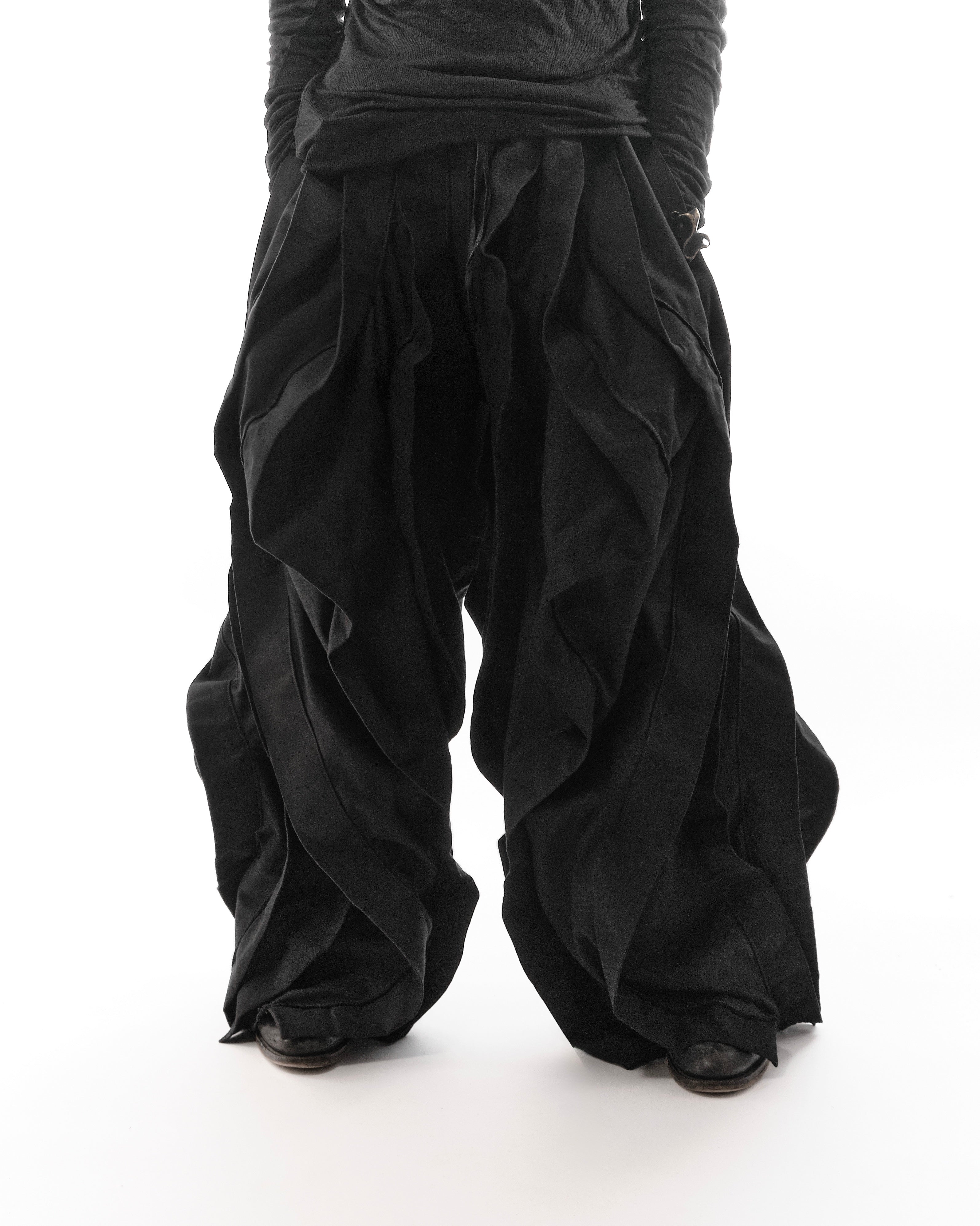 ALL BLACK REVERSIBLE POST HUMAN PANTS