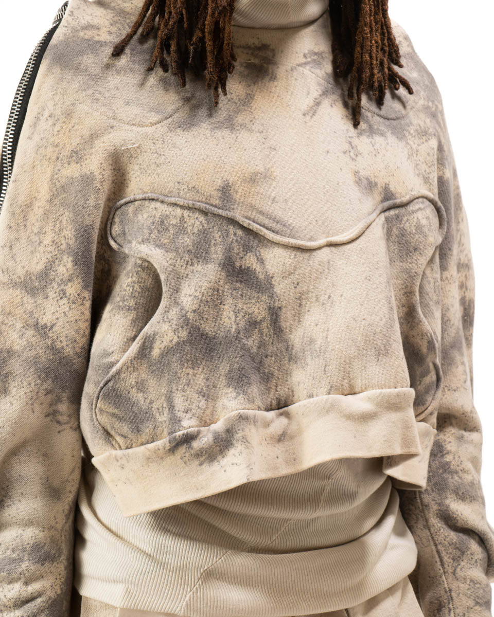 CROPPED OXIDIZED IRON METAMORPHIC BUBBLE HOODIE