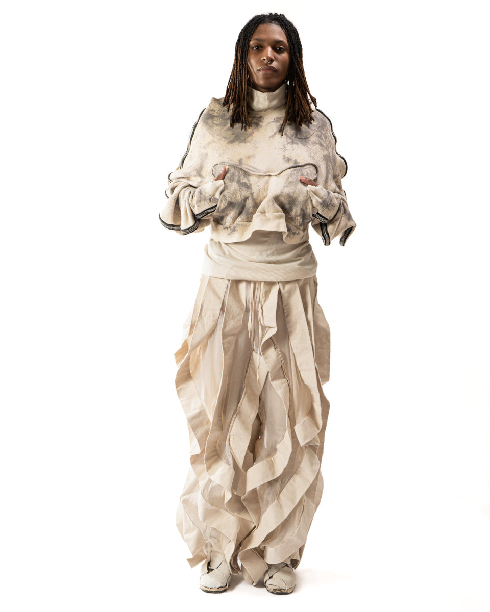 CROPPED OXIDIZED IRON METAMORPHIC BUBBLE HOODIE