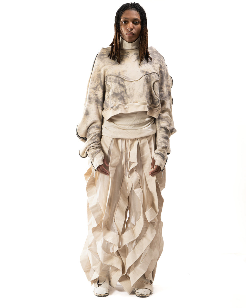 CROPPED OXIDIZED IRON METAMORPHIC BUBBLE HOODIE