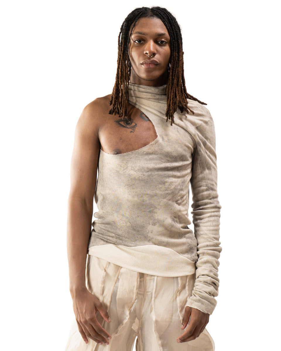 OXIDIZED IRON REVERSIBLE SPLIT TURTLENECK