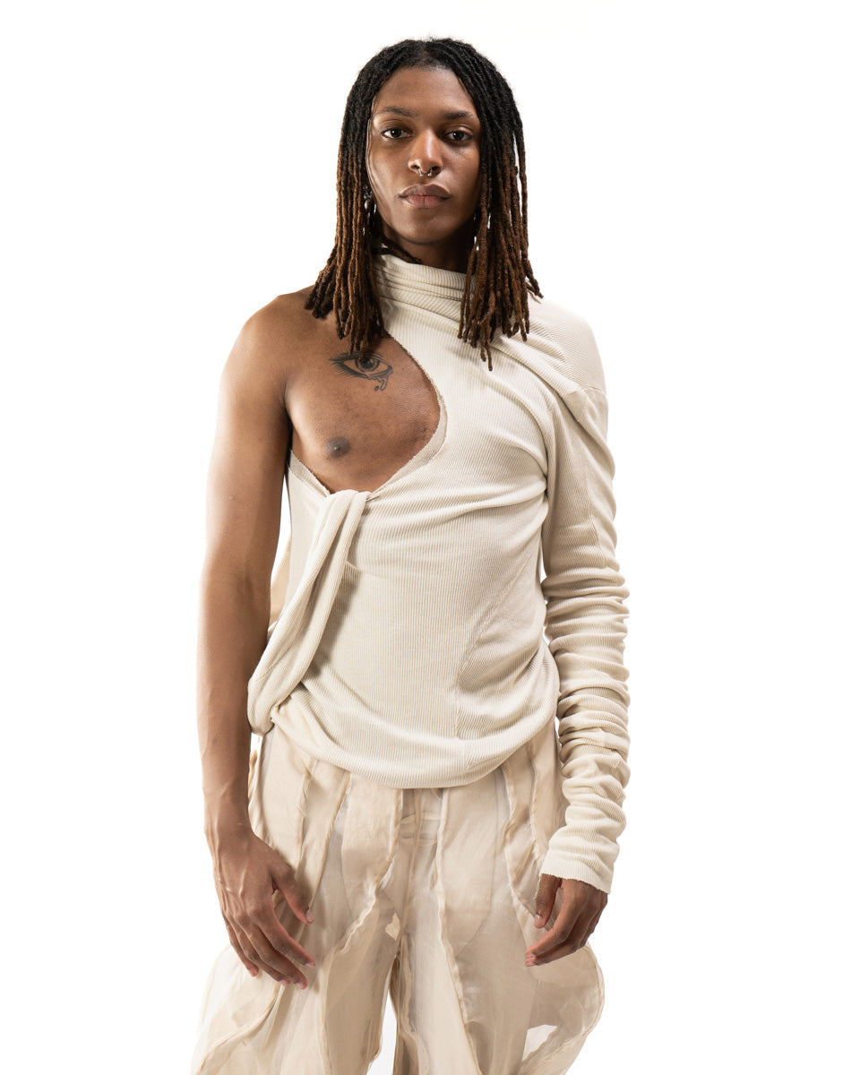 OXIDIZED IRON REVERSIBLE SPLIT TURTLENECK