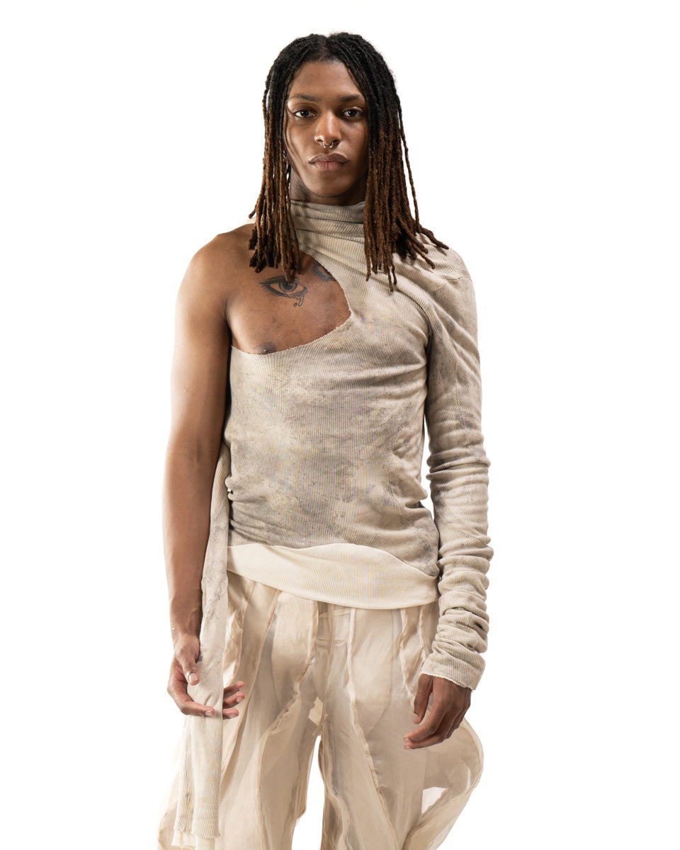 OXIDIZED IRON REVERSIBLE SPLIT TURTLENECK