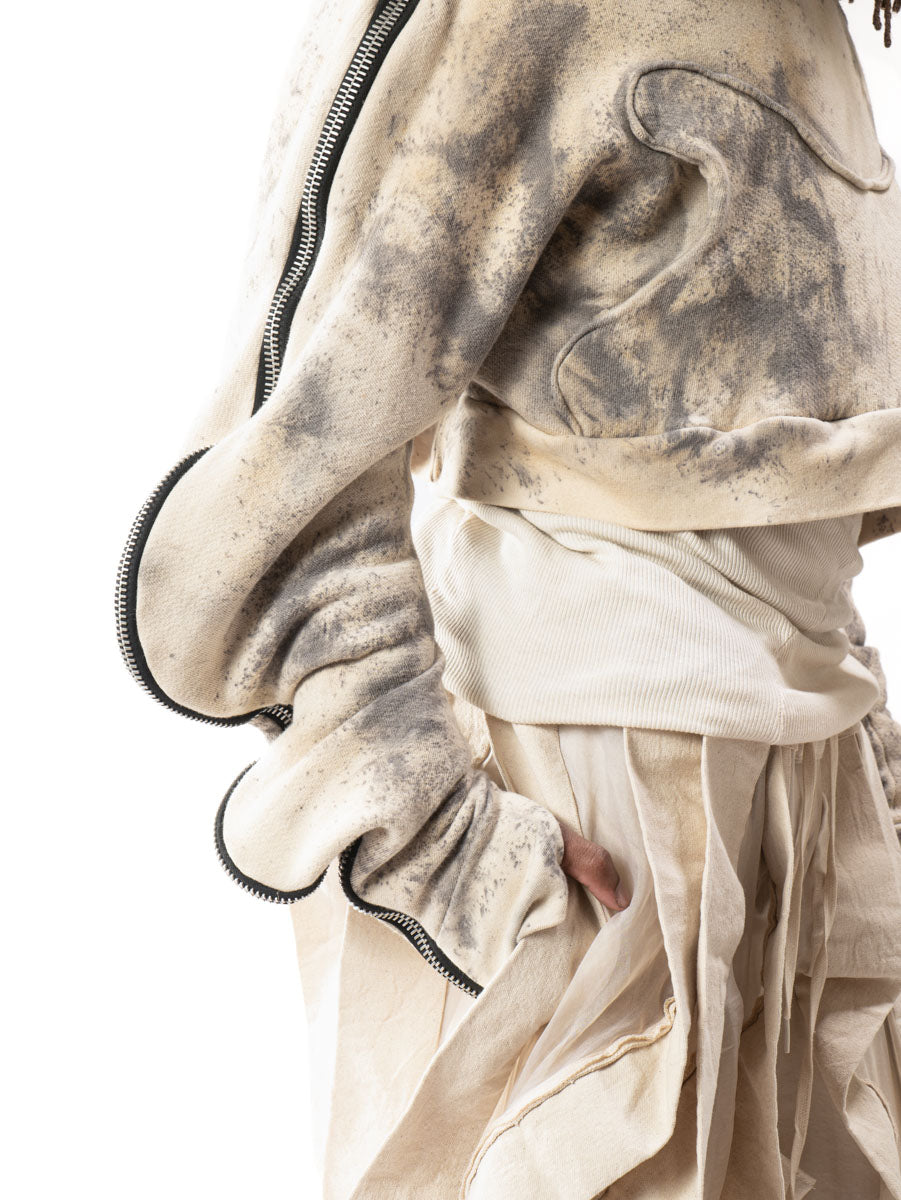 CROPPED OXIDIZED IRON METAMORPHIC BUBBLE HOODIE